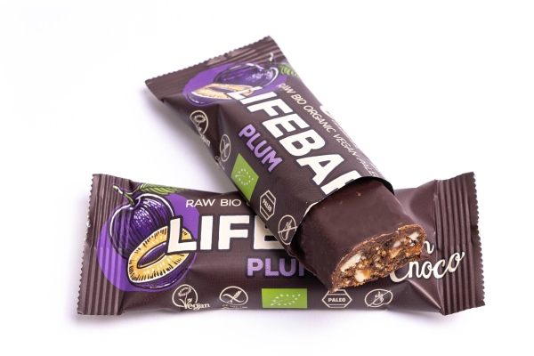 LifeFood - Tyčinka Lifebar InChoco tyčinka švestka RAW, BIO, 40 g Obrázek