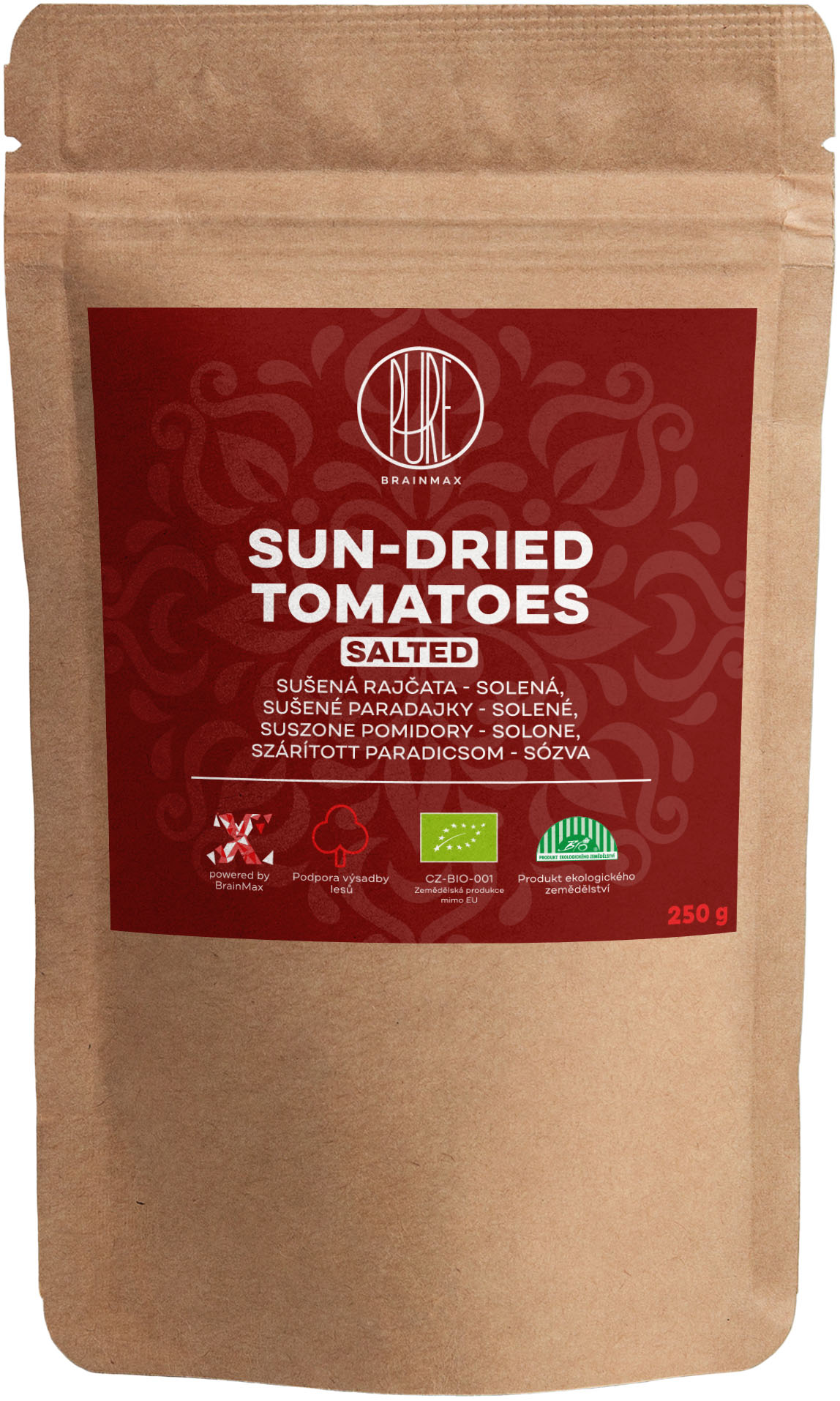 BrainMax Pure Sušená rajčata, solená, BIO, 250 g Obrázek