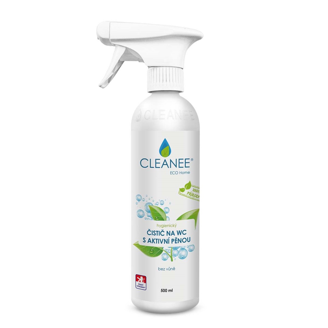 Cleanee ECO hygienický čistič WC s aktívnou penou, bez vône, 500 ml Obrázek