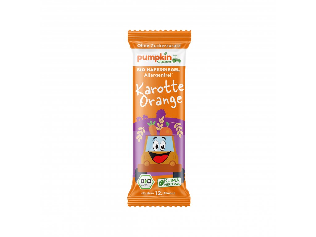 Pumpkin Organics - Ovesná tyčinka s mrkví, skořicí a pomerančem BIO, 20 g Obrázek