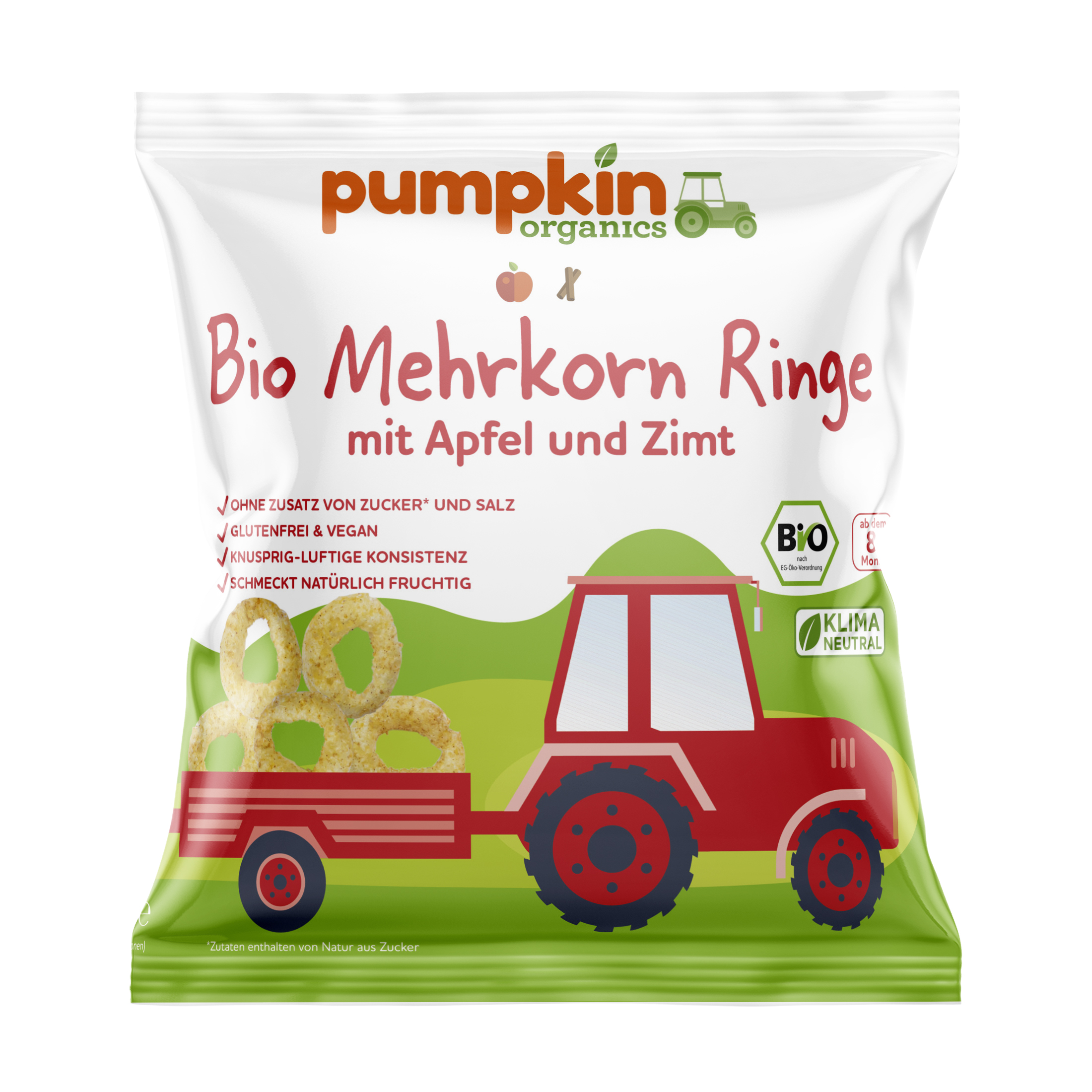 Pumpkin Organics - Vícezrnné kroužky s jablkem a skořicí BIO, 20 g Obrázek
