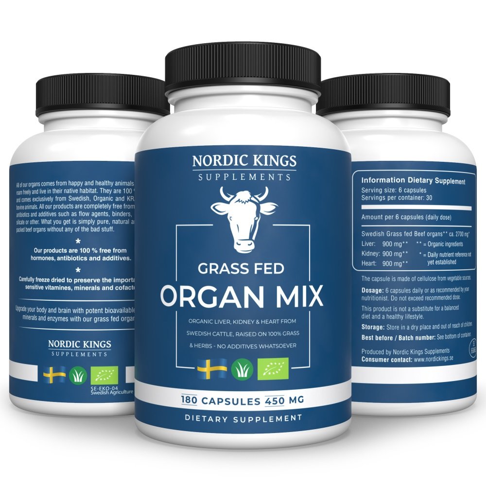 Nordic Kings - Hovězí mix orgánů v BIO Grass-fed kvalitě, 180 kapslí Obrázek