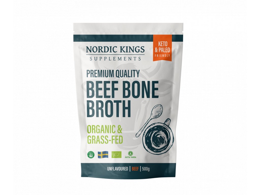 Nordic Kings - Prémiový hovězí vývar z kostí v prášku v BIO Grass-fed kvalitě, 500 g Obrázek