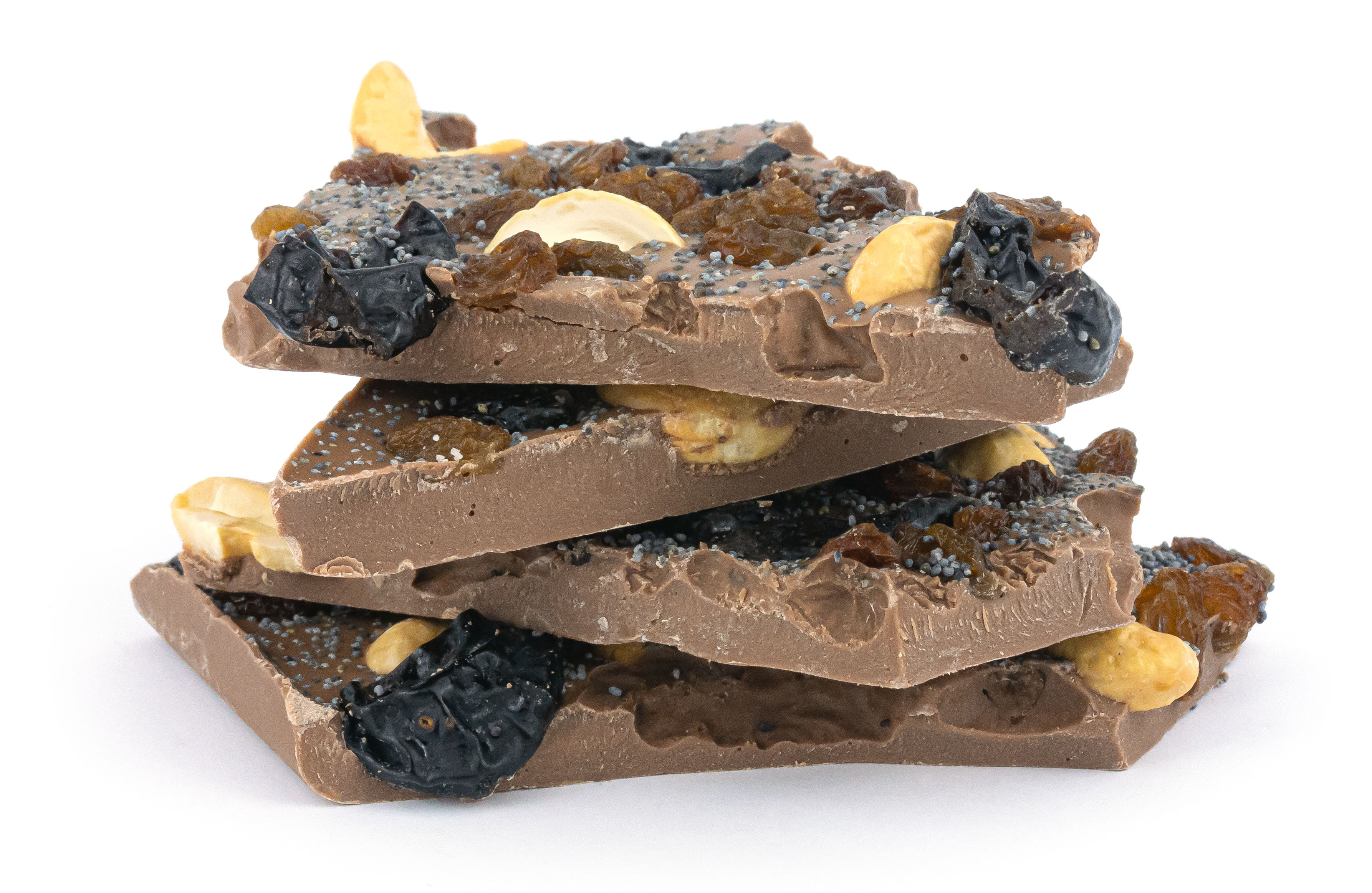 BrainMax Pure Lámaná čokoláda mléčná, švestky a mák, BIO, 125 g Obrázek