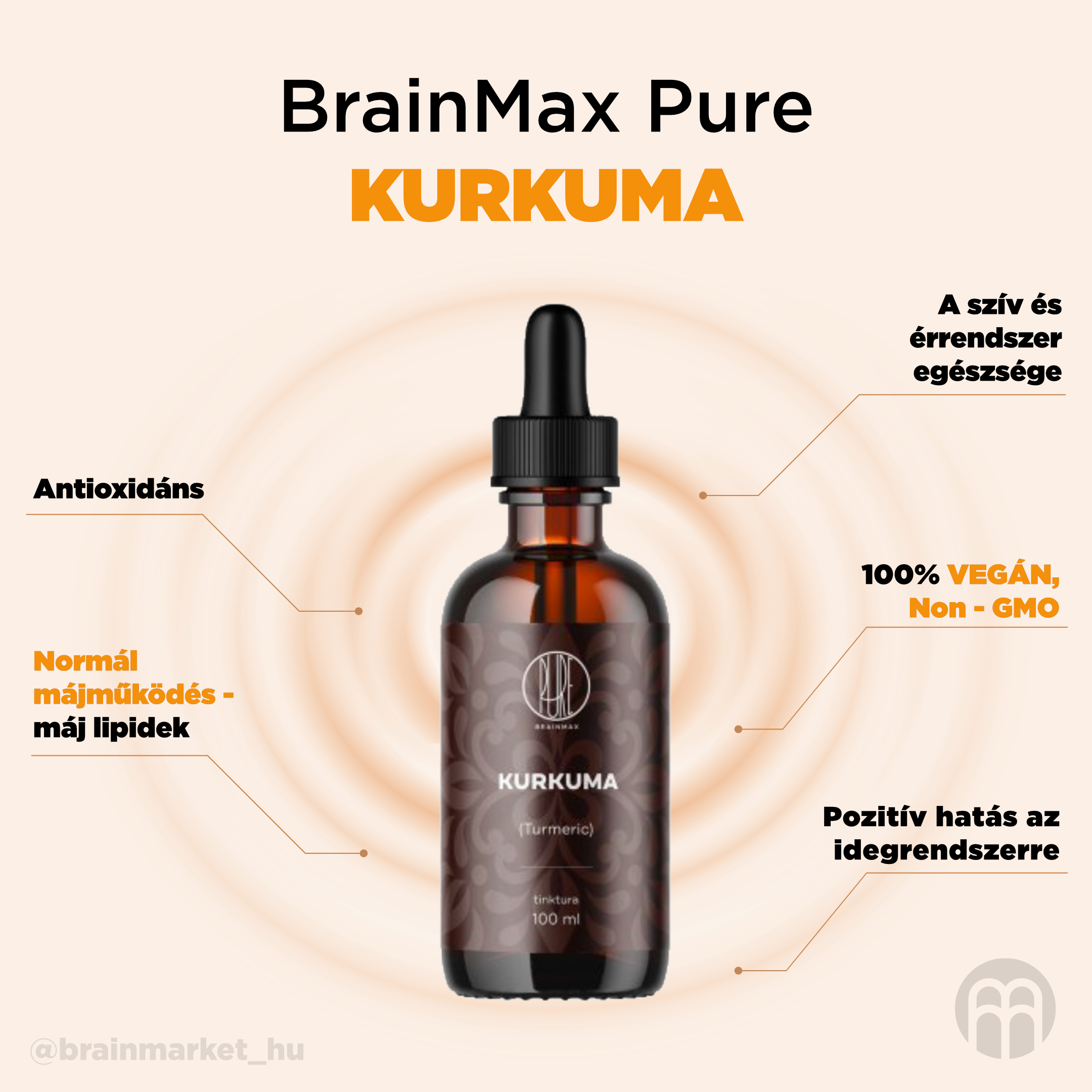BrainMax Pure Kurkuma tinktura 1:3, 100 ml Obrázek