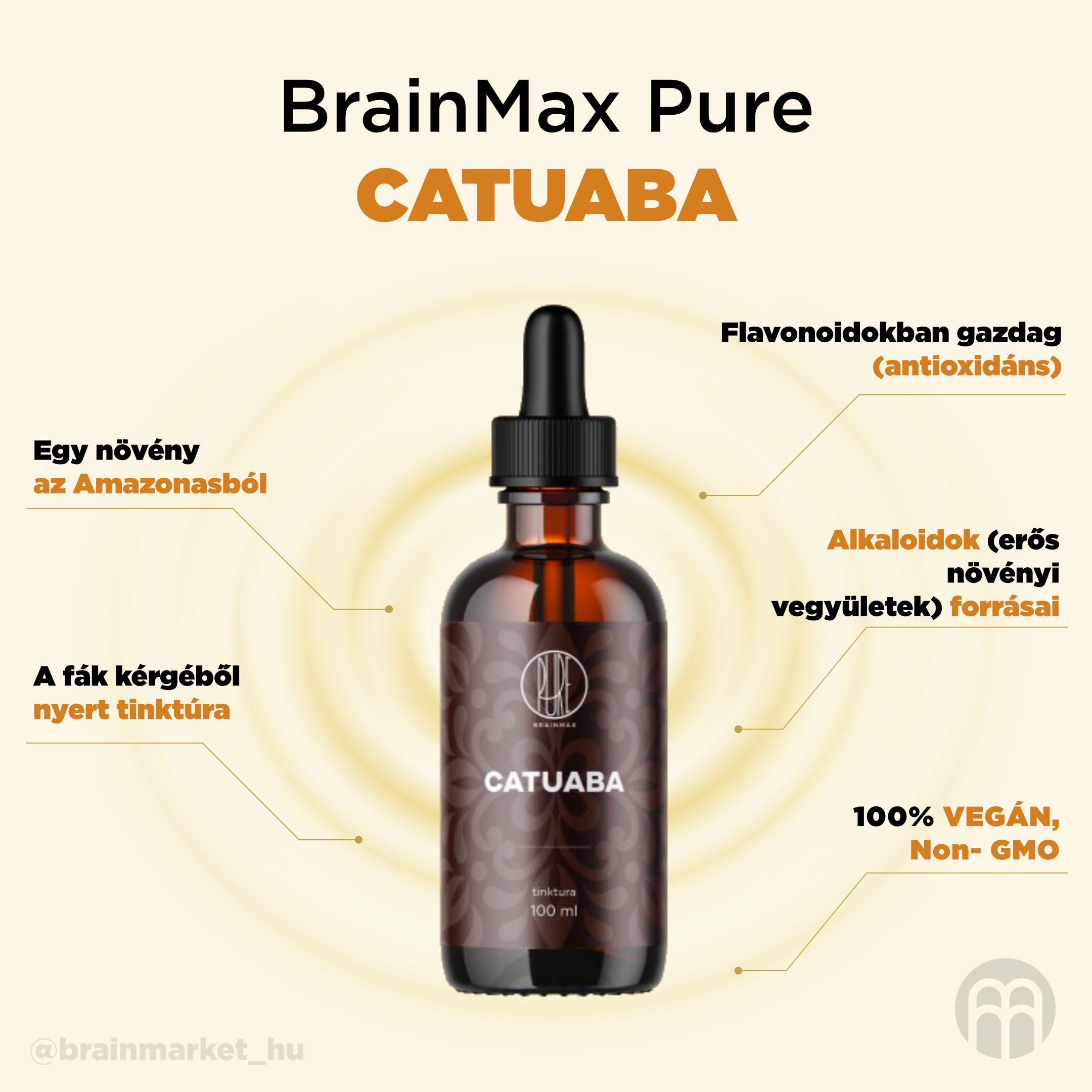 BrainMax Pure Catuaba tinktura 1:5, 100 ml Obrázek