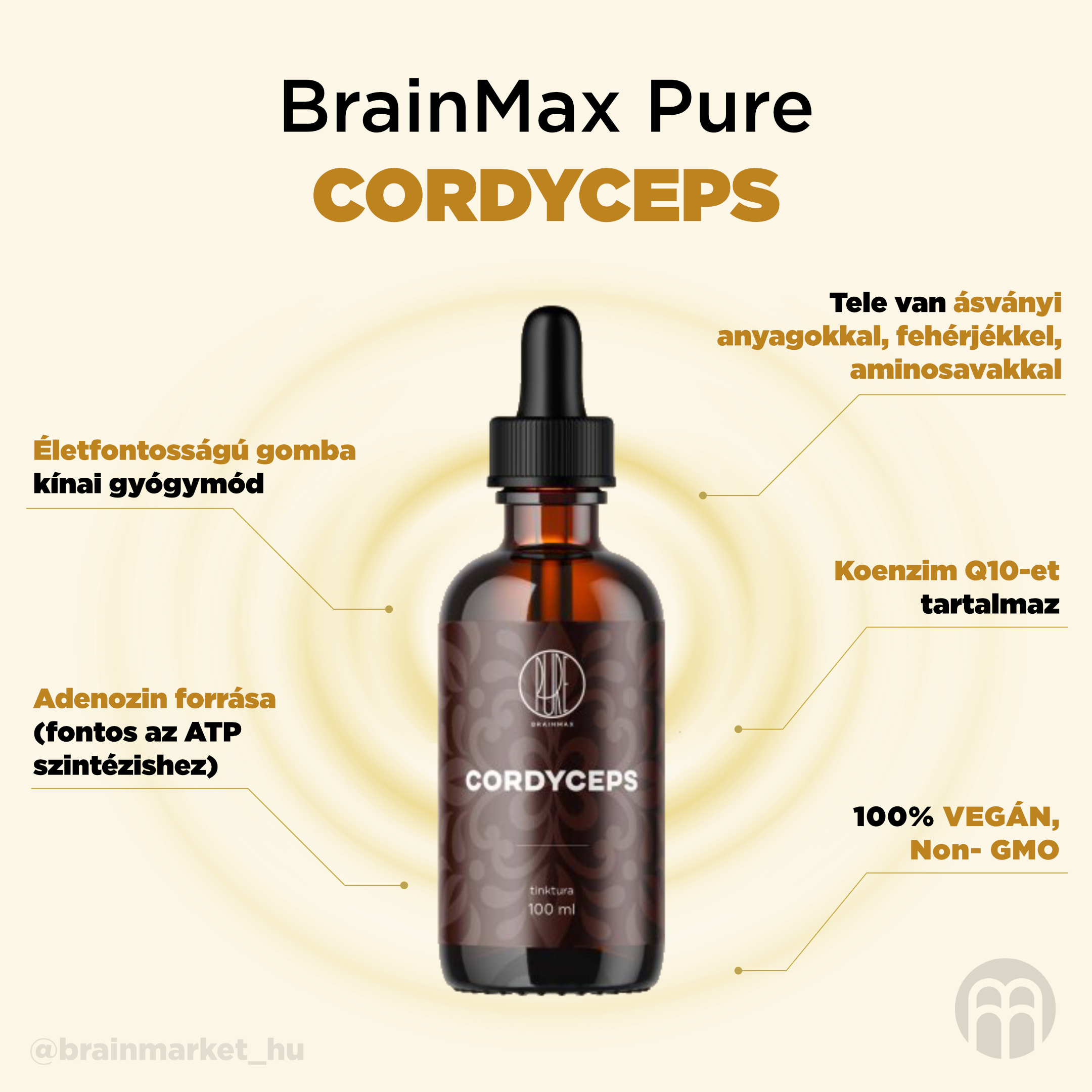 BrainMax Pure Cordyceps tinktura 1:3, 100 ml Obrázek