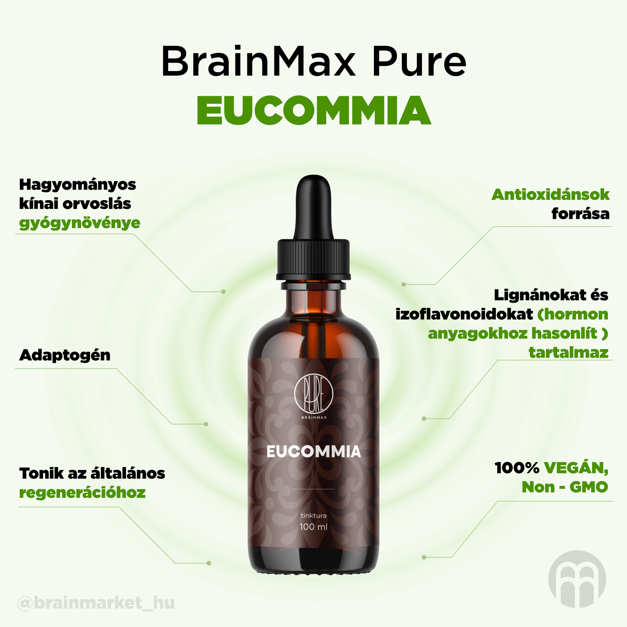 BrainMax Pure Eucommia tinktura 1:3, 100 ml Obrázek