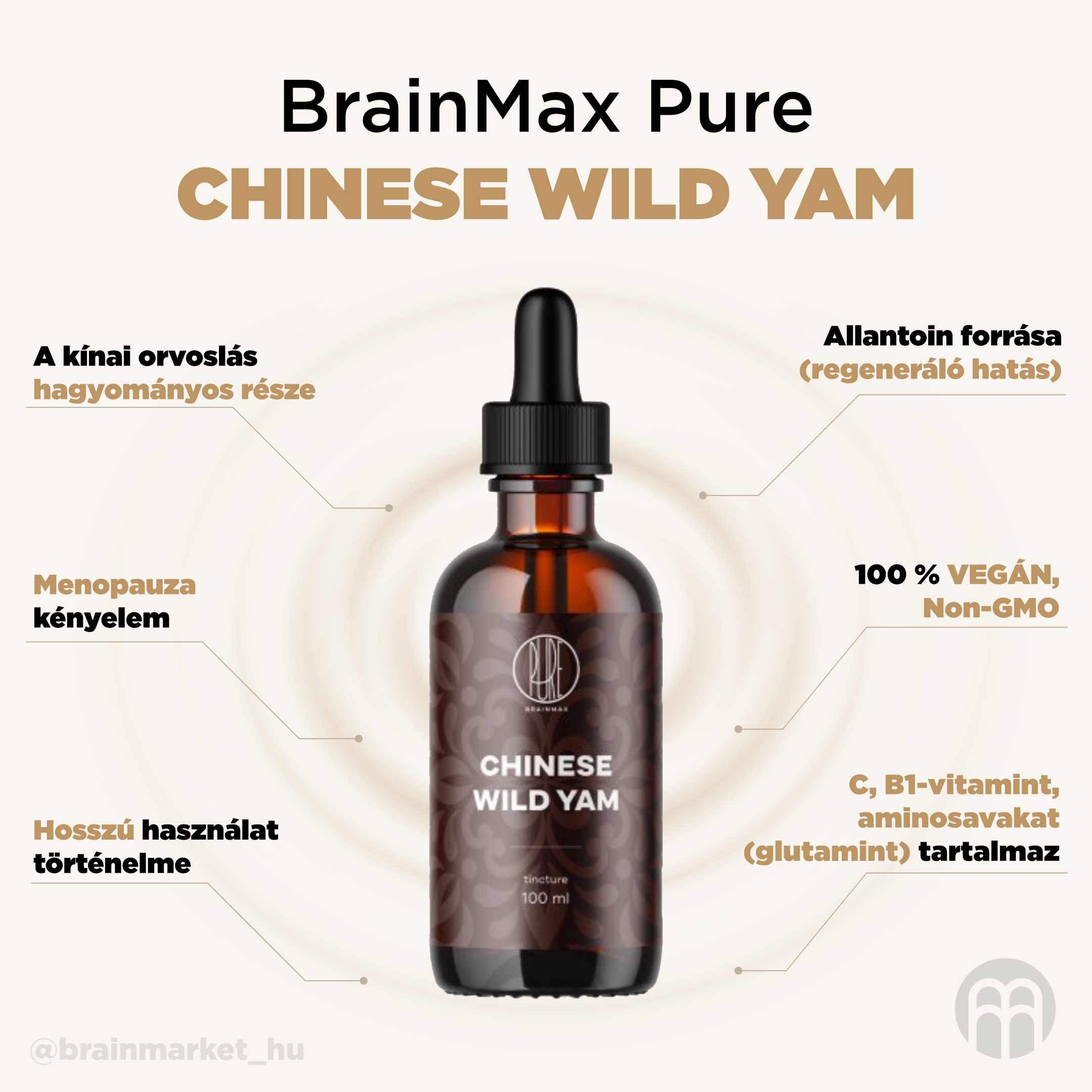 BrainMax Pure Chinese Wild yam tinktura 1:3, 100 ml Obrázek