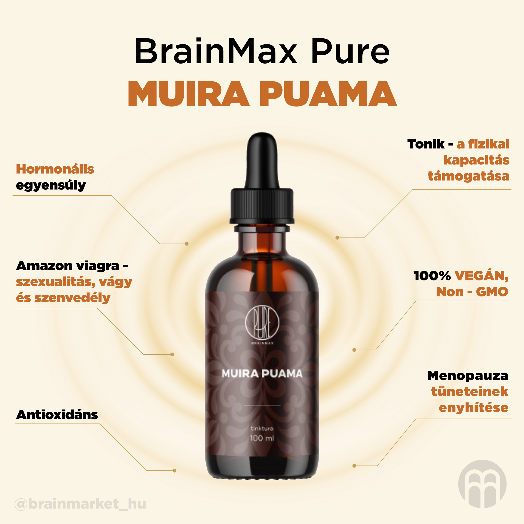 BrainMax Pure Muira Puama tinktura 1:3, 100 ml Obrázek