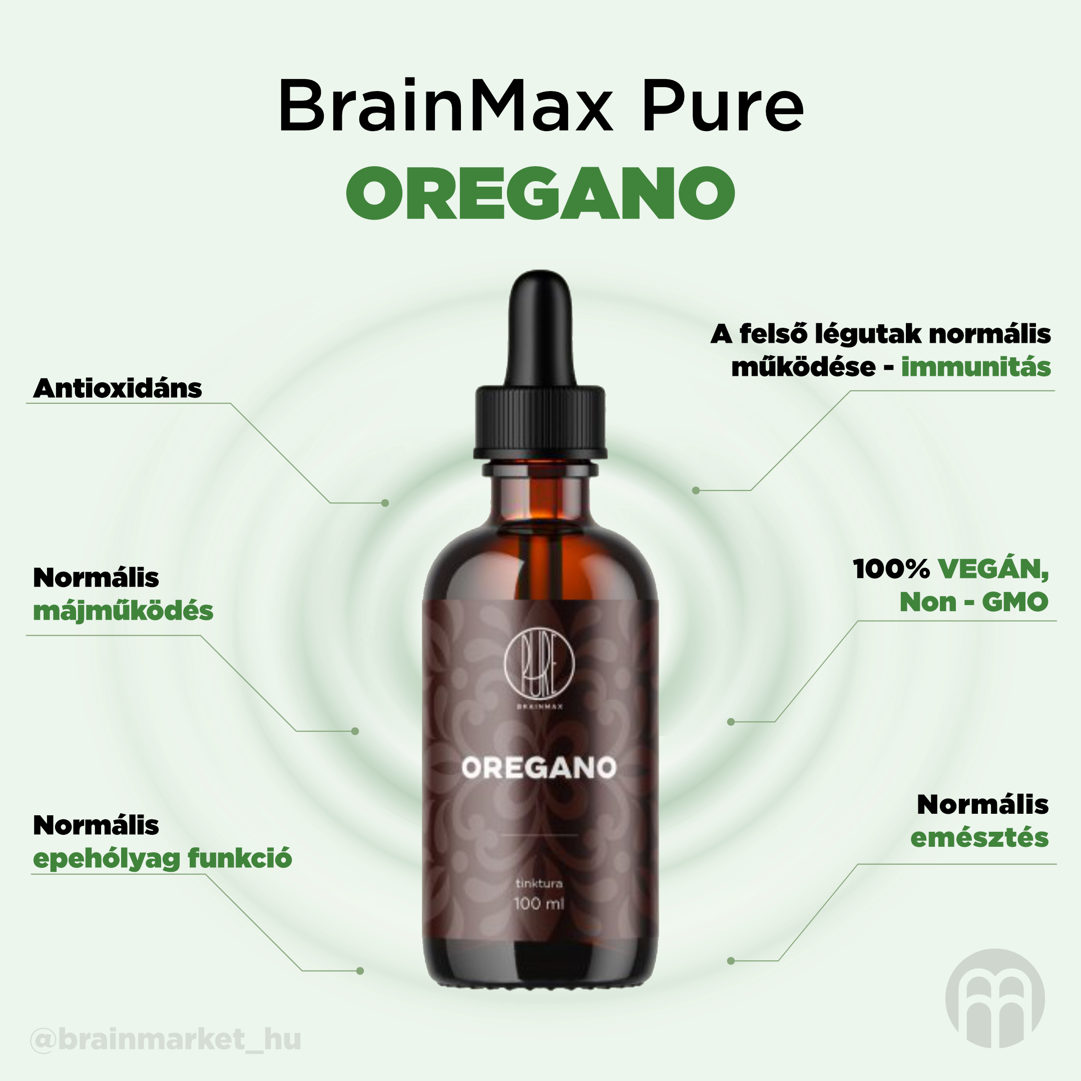 BrainMax Pure Oregano tinktura 1:5, 100 ml Obrázek