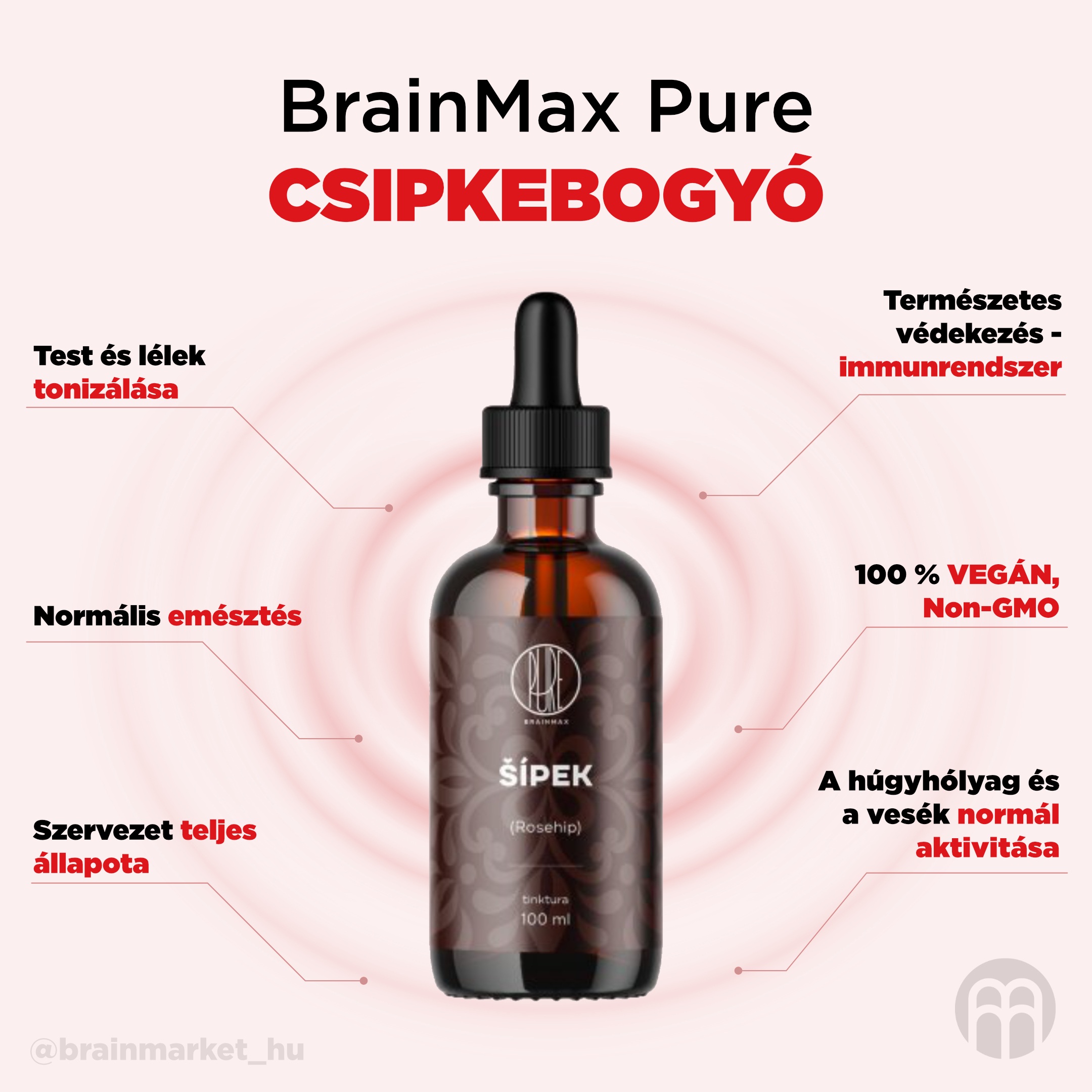 BrainMax Pure Šípek tinktura 1:3, 100 ml Obrázek