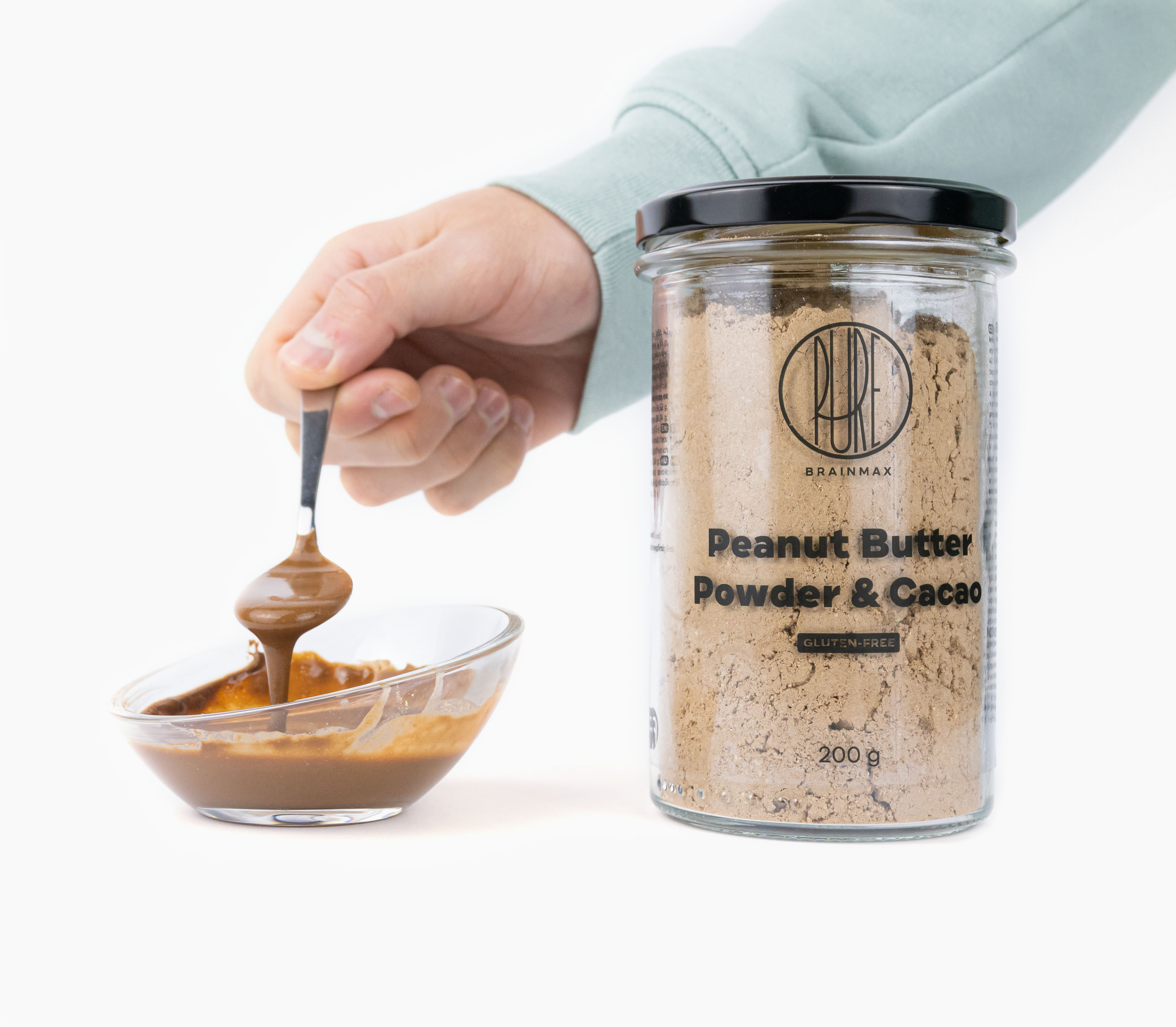 BrainMax Pure Arašídové máslo v prášku, Kakao, 200 g Obrázek