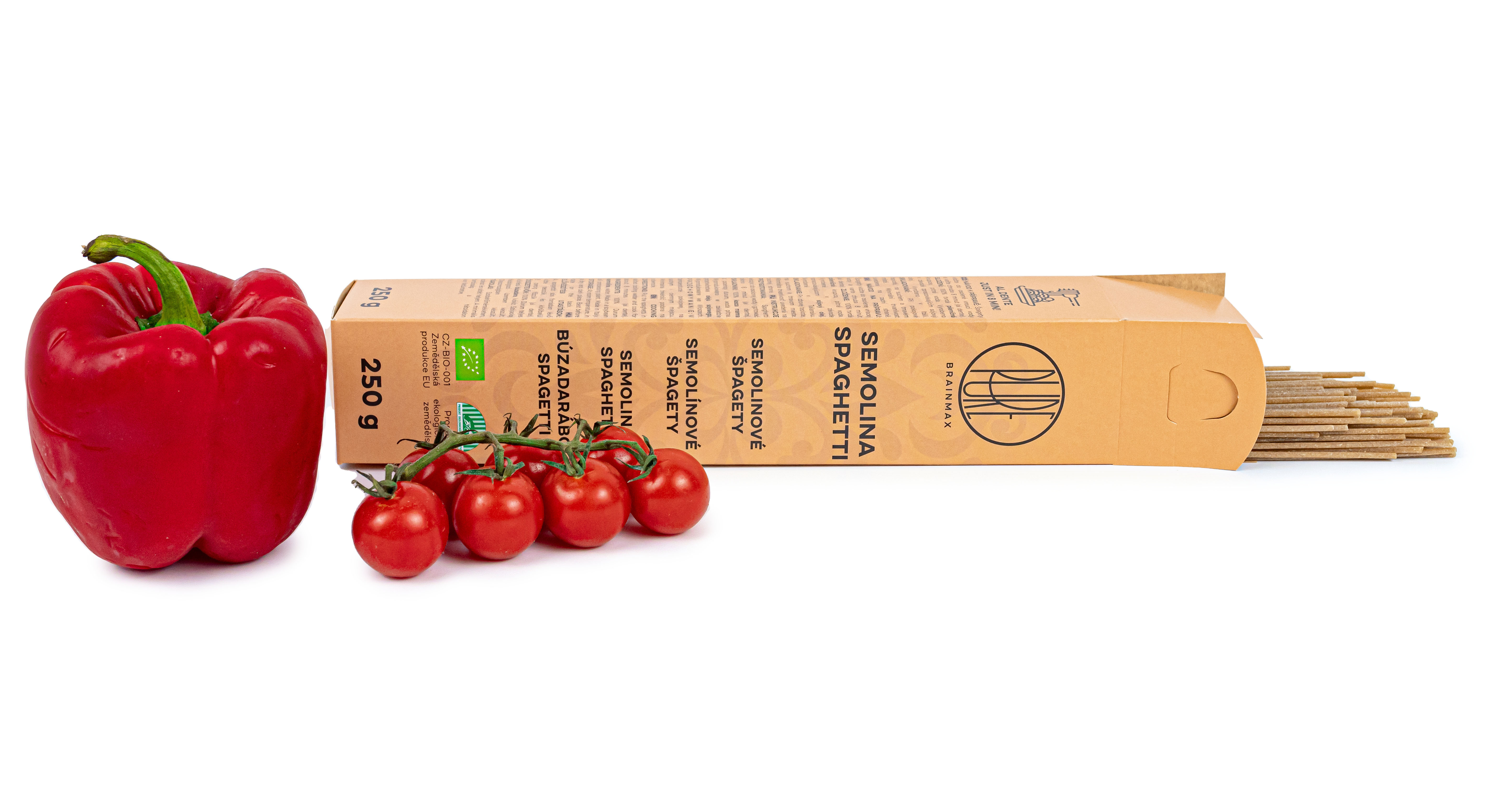 BrainMax Pure Špagety, semolinové BIO, 250 g