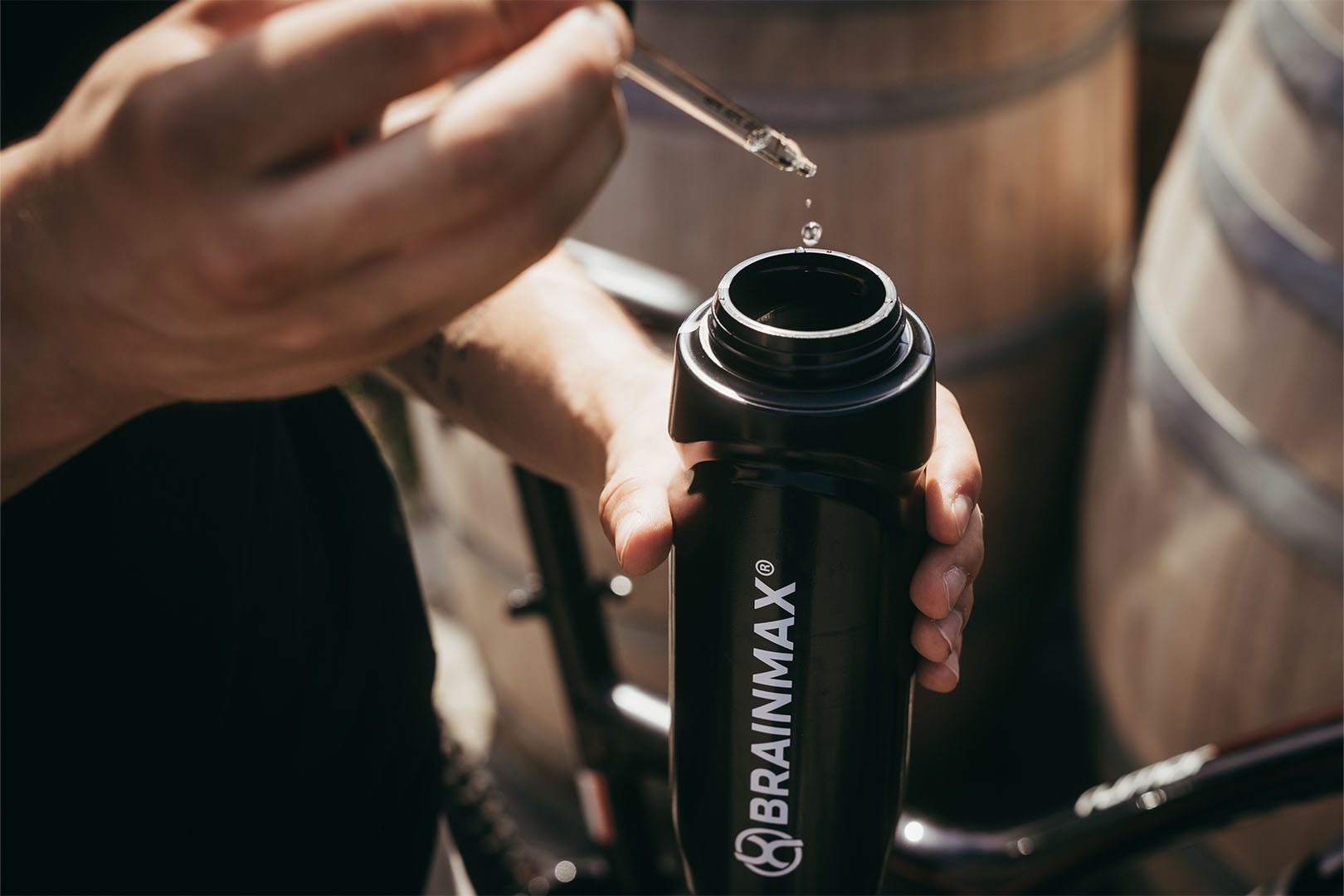 BrainMax plastová láhev na vodu, bidon, černá, 750 ml Obrázek