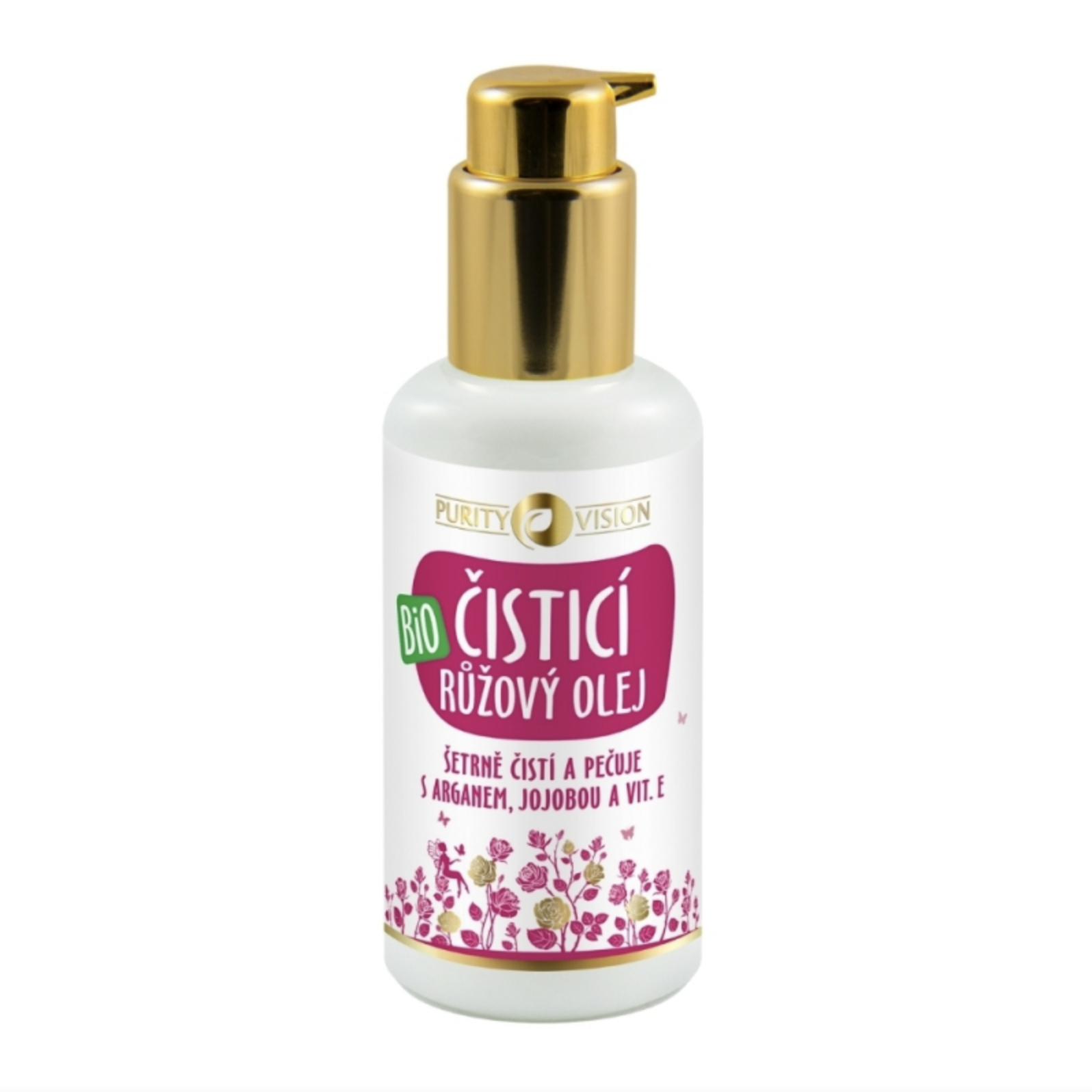 Purity Vision Růžový čisticí olej s arganem, jojobou a vitaminem E BIO 100 ml Obrázek