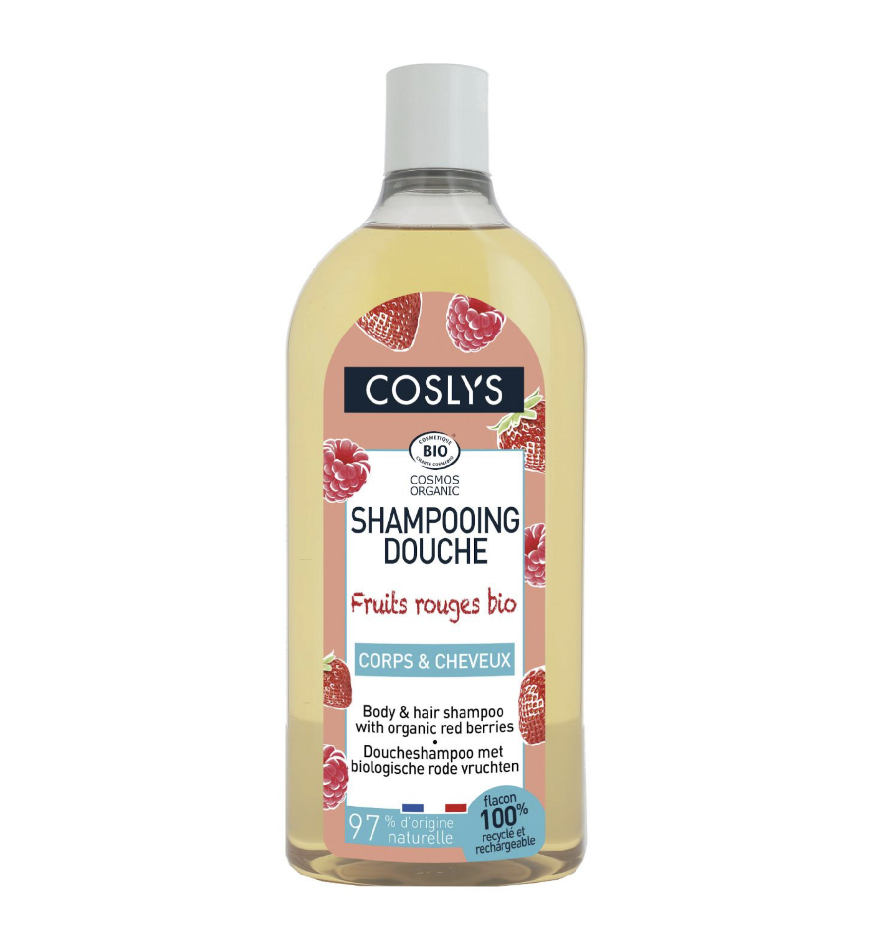 Coslys - Sprchový šampon bez mýdla 2v1 na vlasy a tělo Červené bobule, 750 ml Obrázek