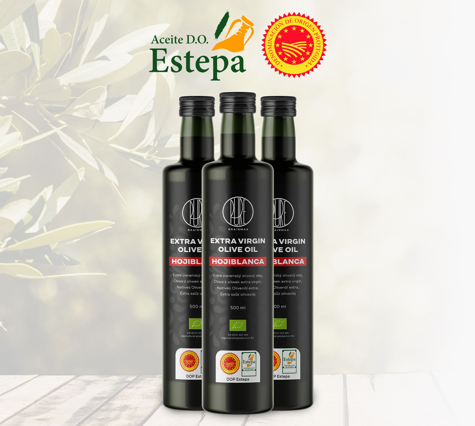 BrainMax Pure Extra panenský olivový olej Hojiblanca, BIO, 500 ml Obrázek