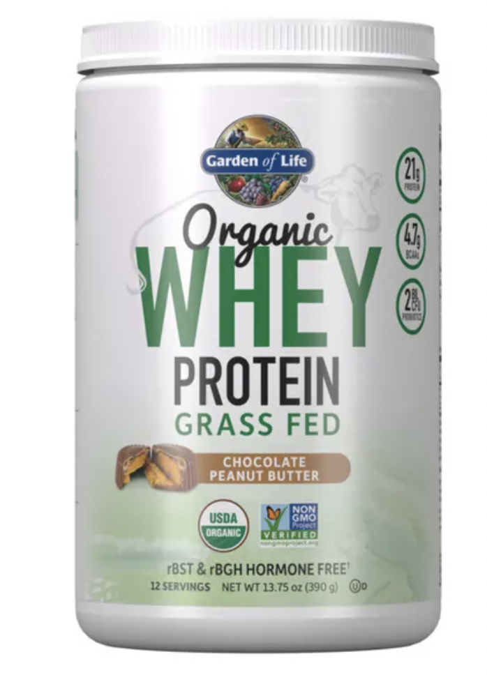 Garden of Life Organic Whey protein Grass fed, chocolate and peanut butter, čokoláda a arašídové máslo, 390 g