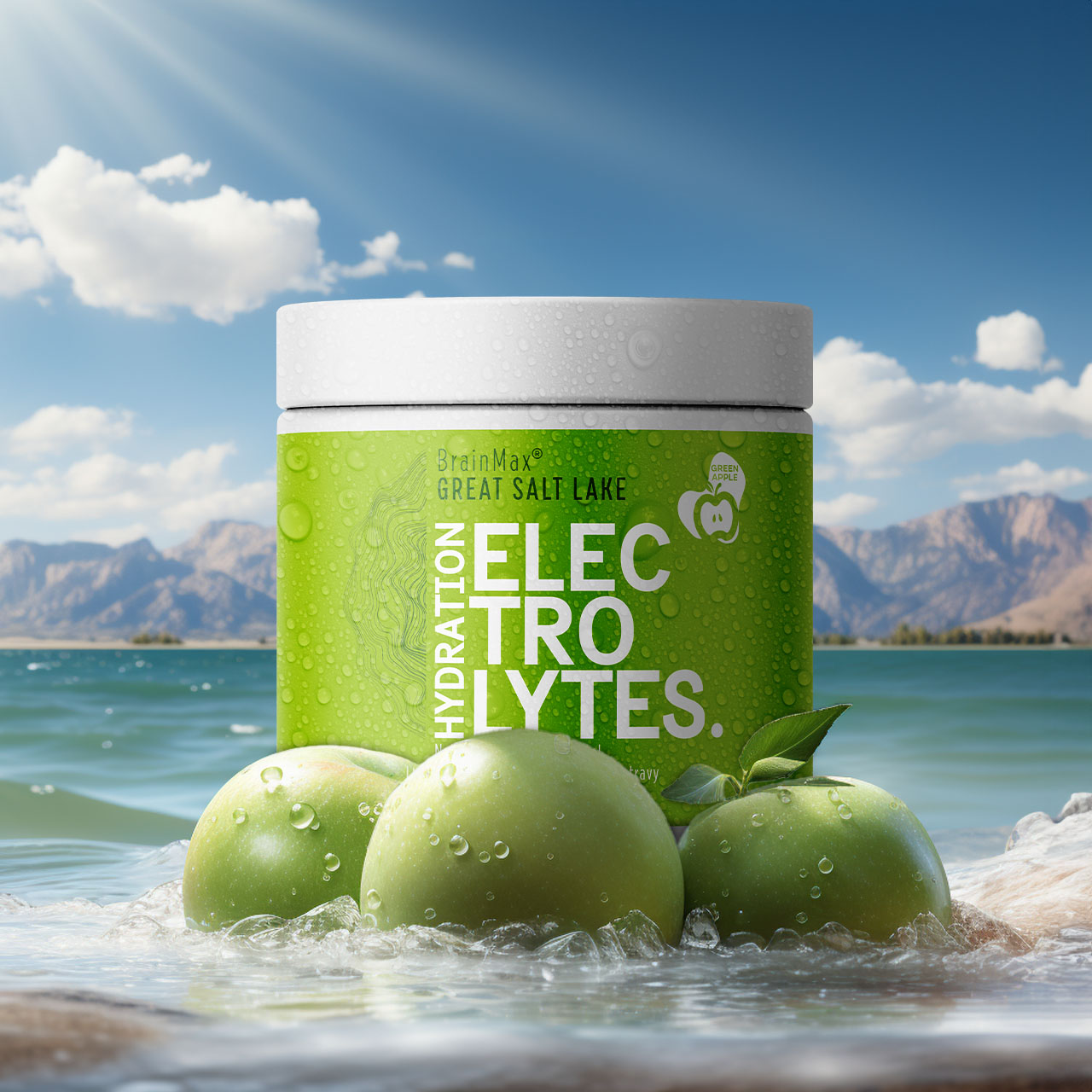 BrainMax Hydration electrolytes, hydratační elektrolyty, jablko, 300 g Obrázek