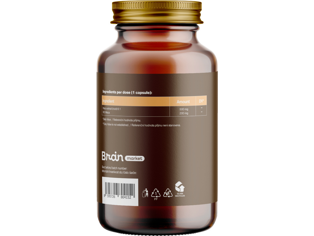 BrainMax Super Maca extrakt, 700 mg, 100 rostlinných kapslí Obrázek