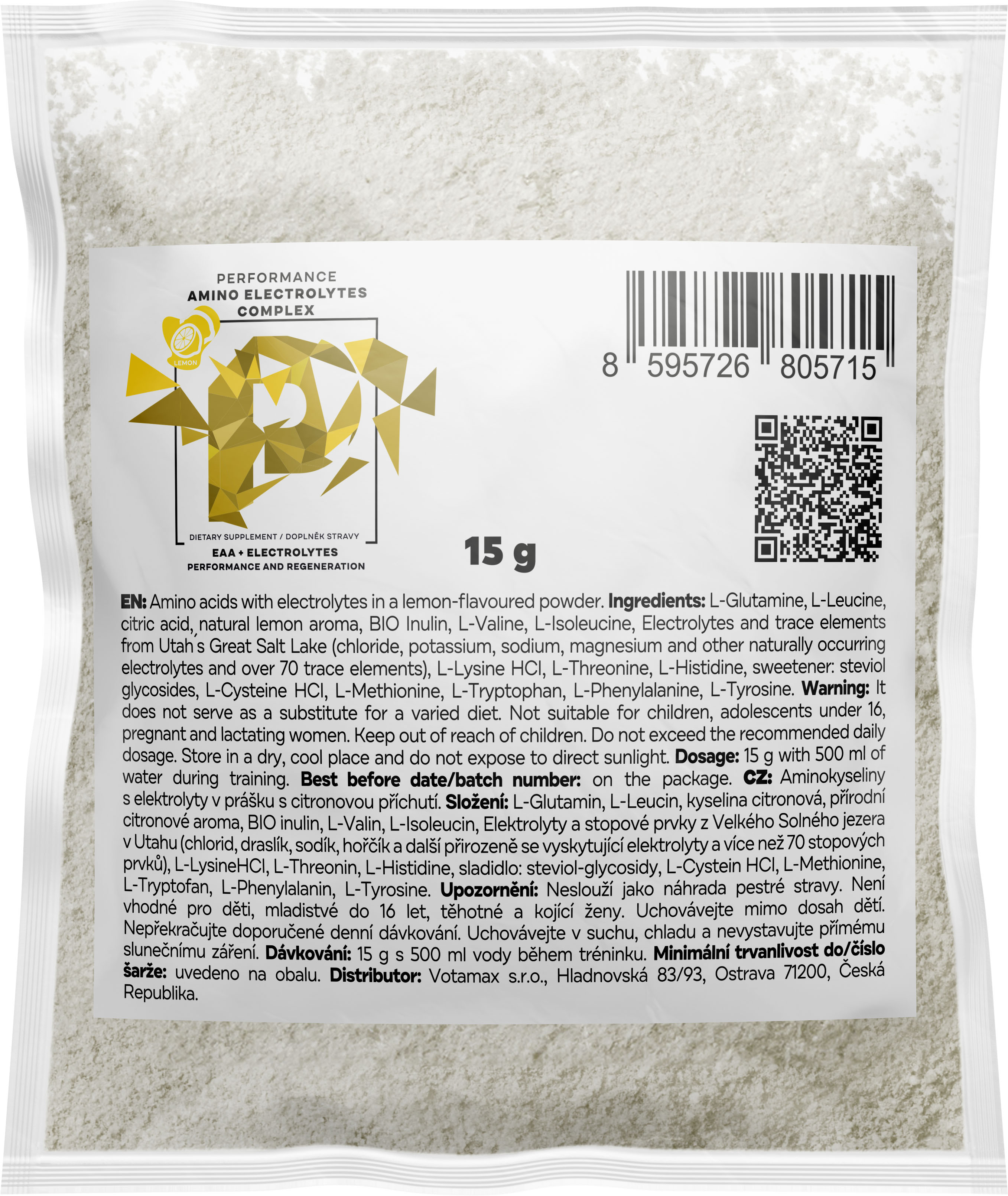 BrainMax Performance Amino Electrolytes Complex, EAA + Elektrolyty, 15 g, VZOREK Příchuť: Třešeň Obrázek