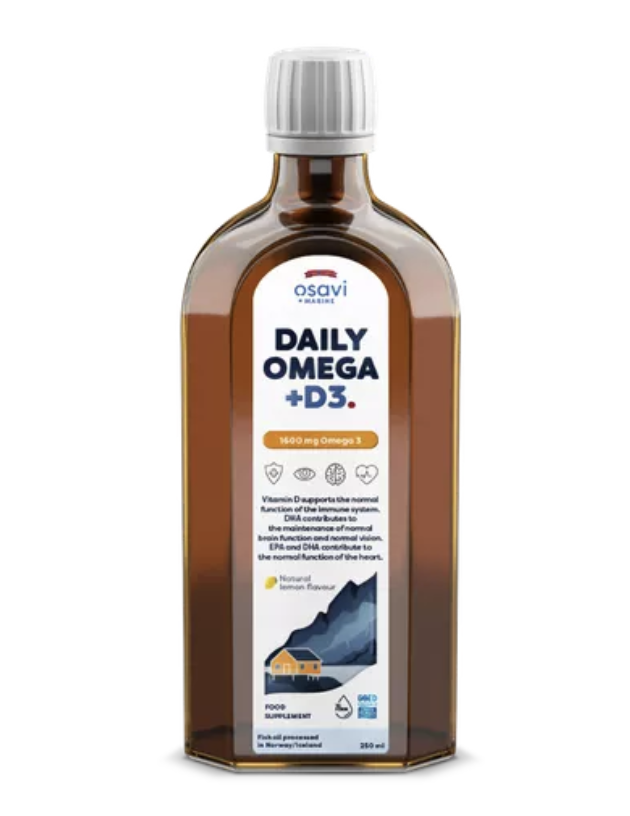 Osavi Daily Omega 3, omega 3 1600 mg + vitamín D3, citronová příchuť, 250 ml Kép