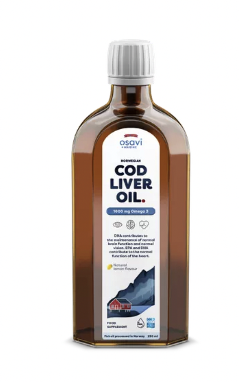 Osavi Cod liver oil, olej z tresčích jater, 1000 mg, 250 ml Obrázek