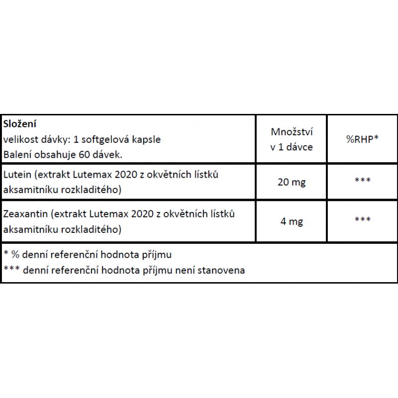 Doctor's Best Lutein s Lutemax, 20 mg, 60 softgel kapslí Obrázek