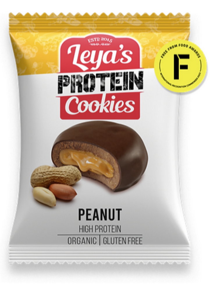 Leya's Protein Cookies Peanut, Proteinová cookie, Arašídová v čokoládě, BIO, 40 g