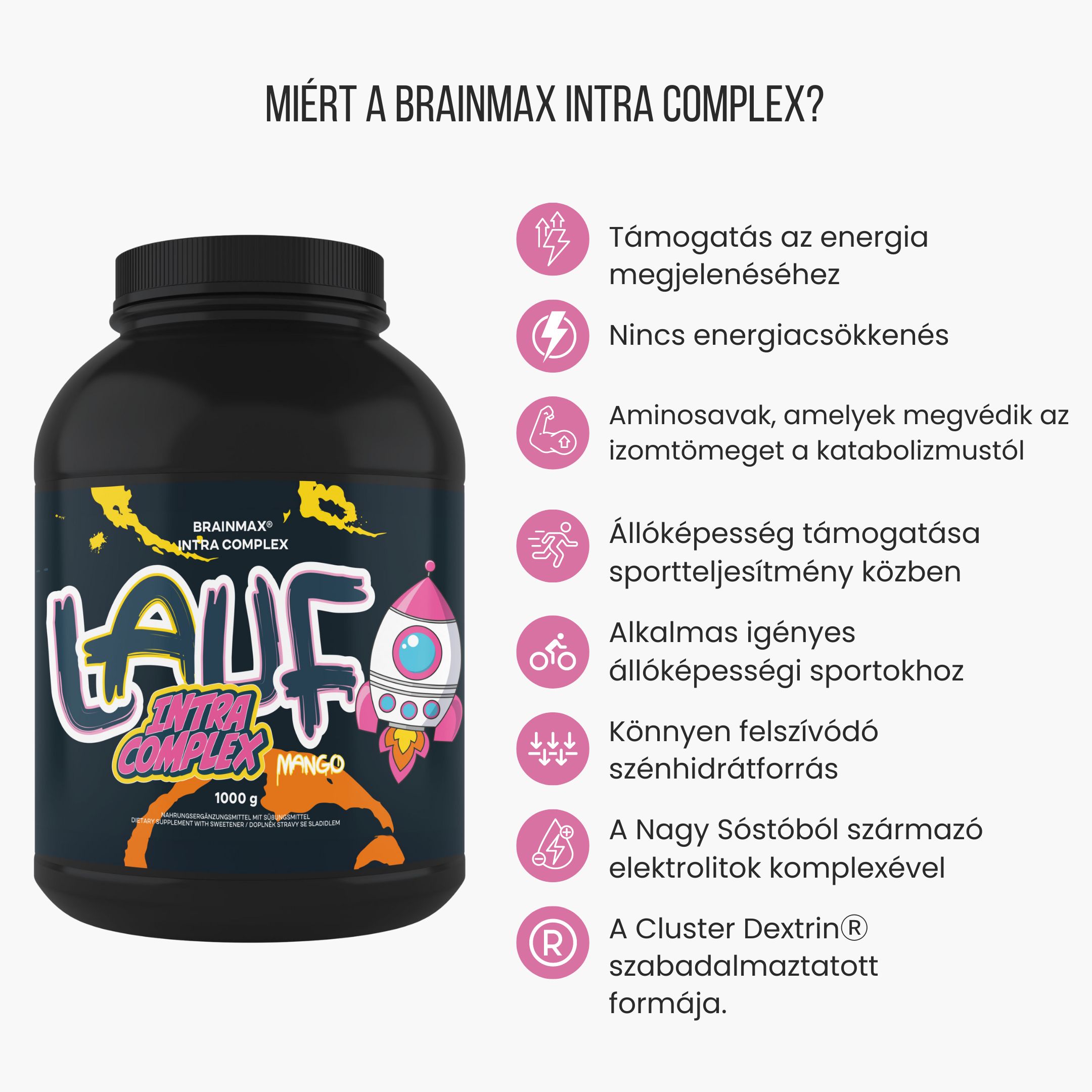 BrainMax LAUF Intra Complex, Mango, 1000 g Obrázek