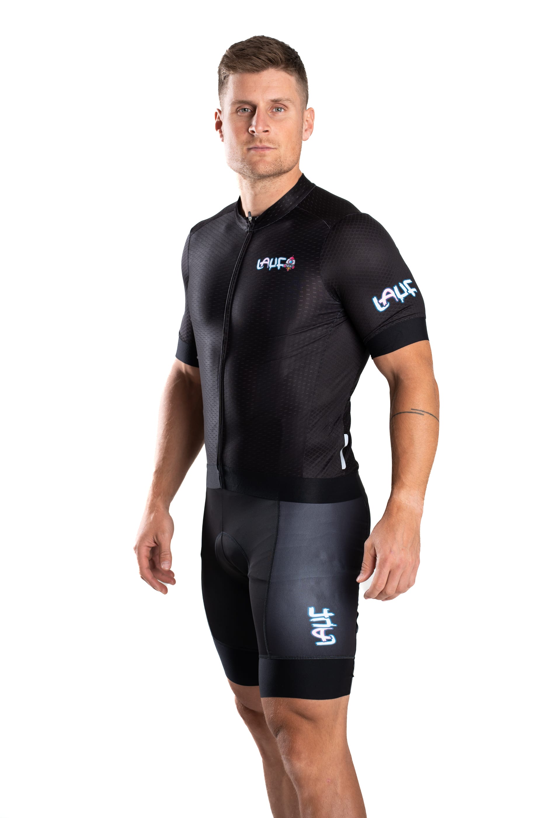 BrainMax LAUF cyklistický set, dres a kraťasy, černý Velikost: L Obrázek