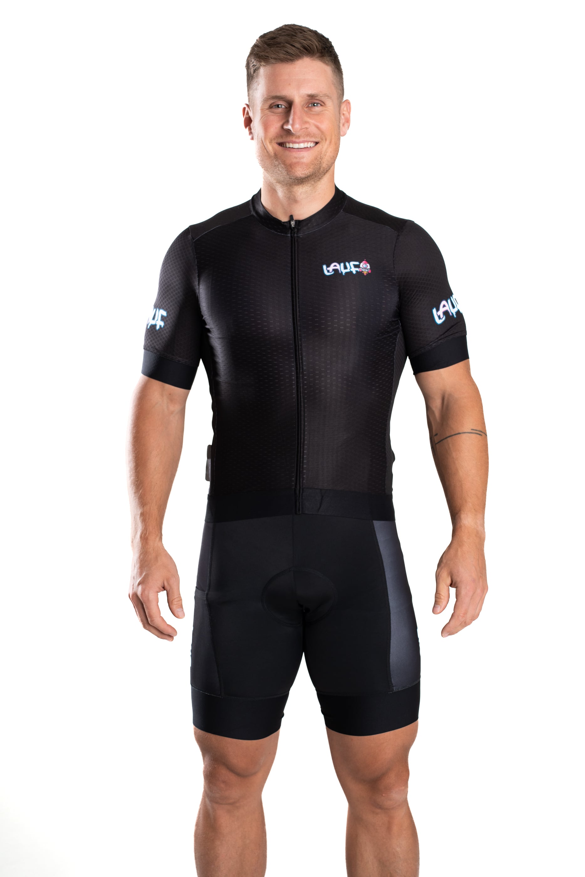 BrainMax LAUF cyklistický set, dres a kraťasy, černý Velikost: XL