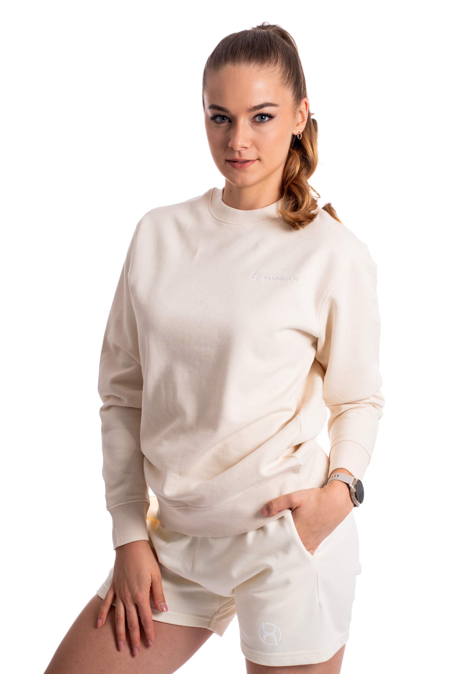 BrainMax unisex béžová mikina, BIO bavlna Velikost: M Obrázek