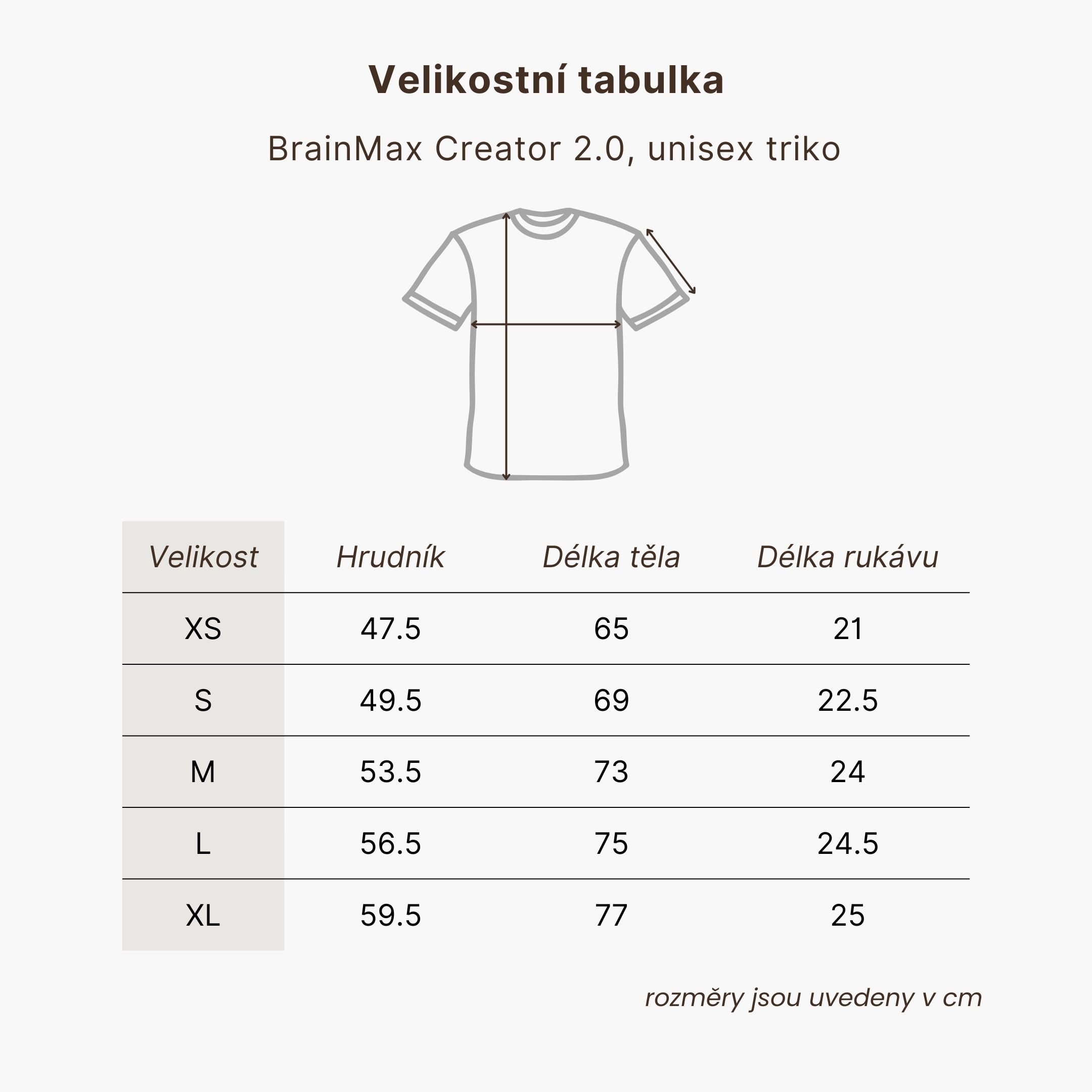 BrainMax Creator 2.0, unisex béžové triko, lehké, BIO bavlna Velikost: S Obrázek