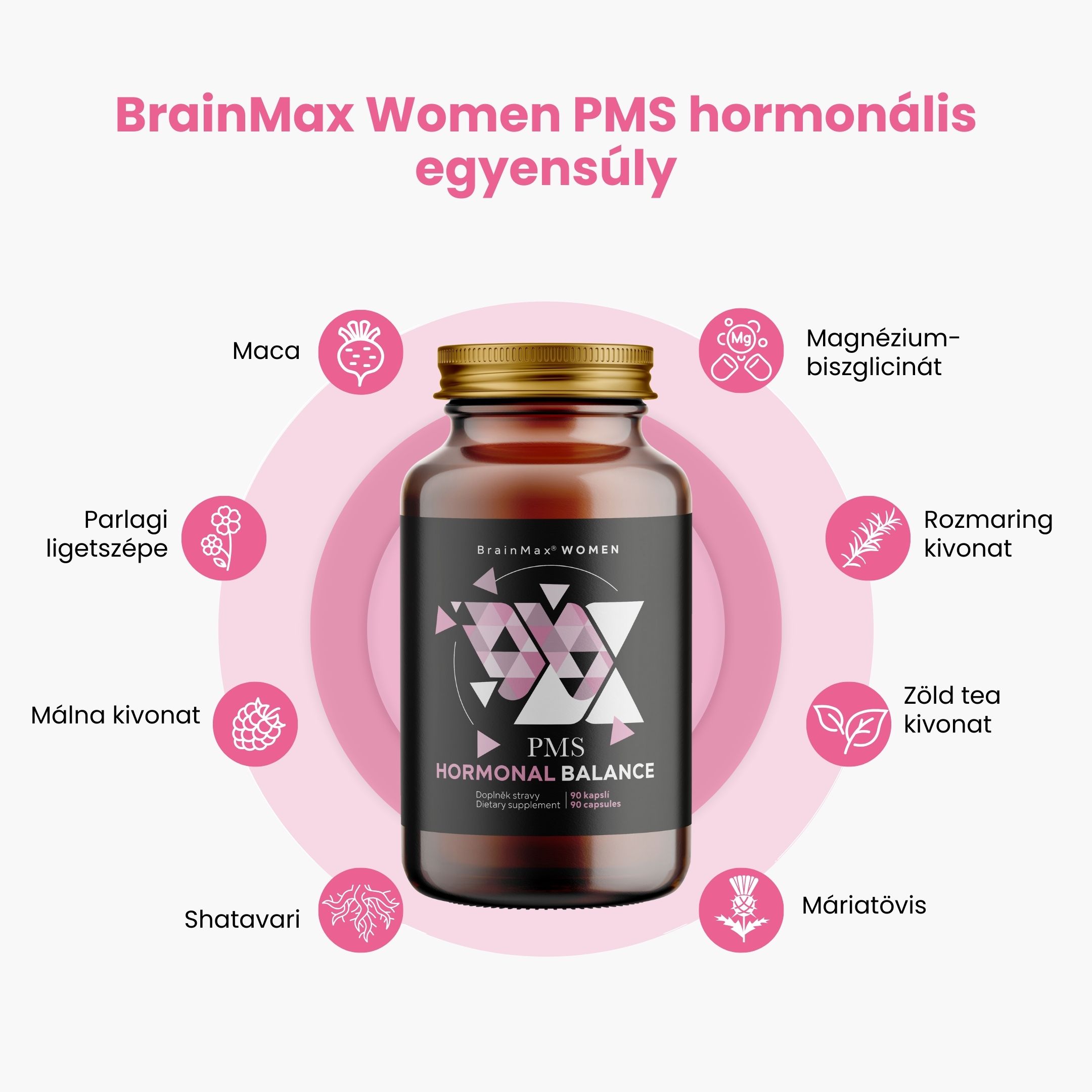 BrainMax Women PMS Hormonal Balance, 90 rostlinných kapslí Obrázek
