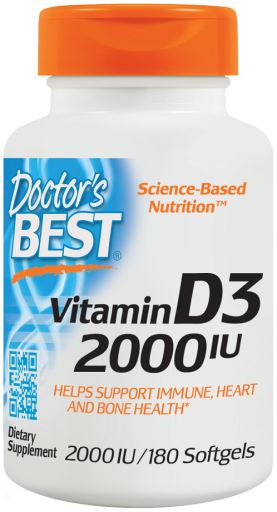 Doctor's Best Doctor’s Best Vitamin D3, 2000 IU, 180 softgel kapslí Obrázek