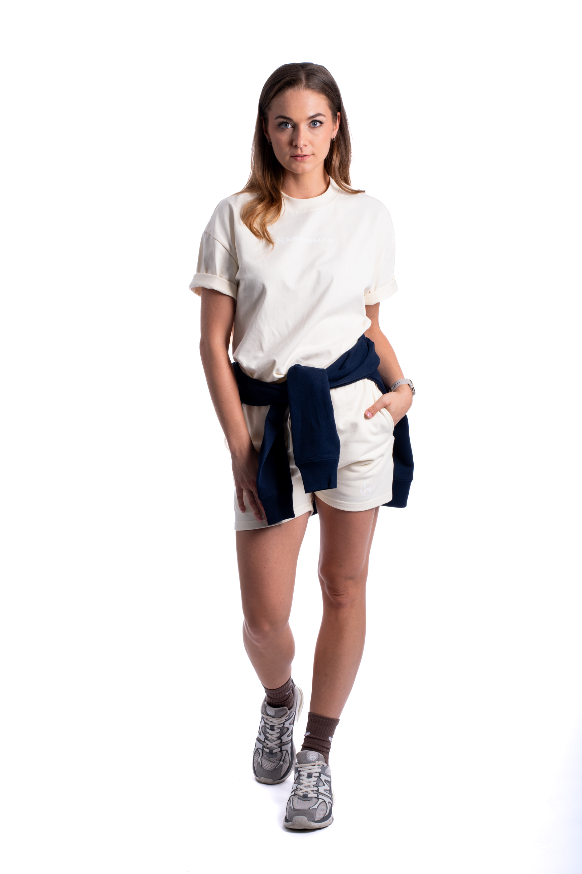 BrainMax oversized triko & kraťasy set, krémová Velikost: L Obrázek