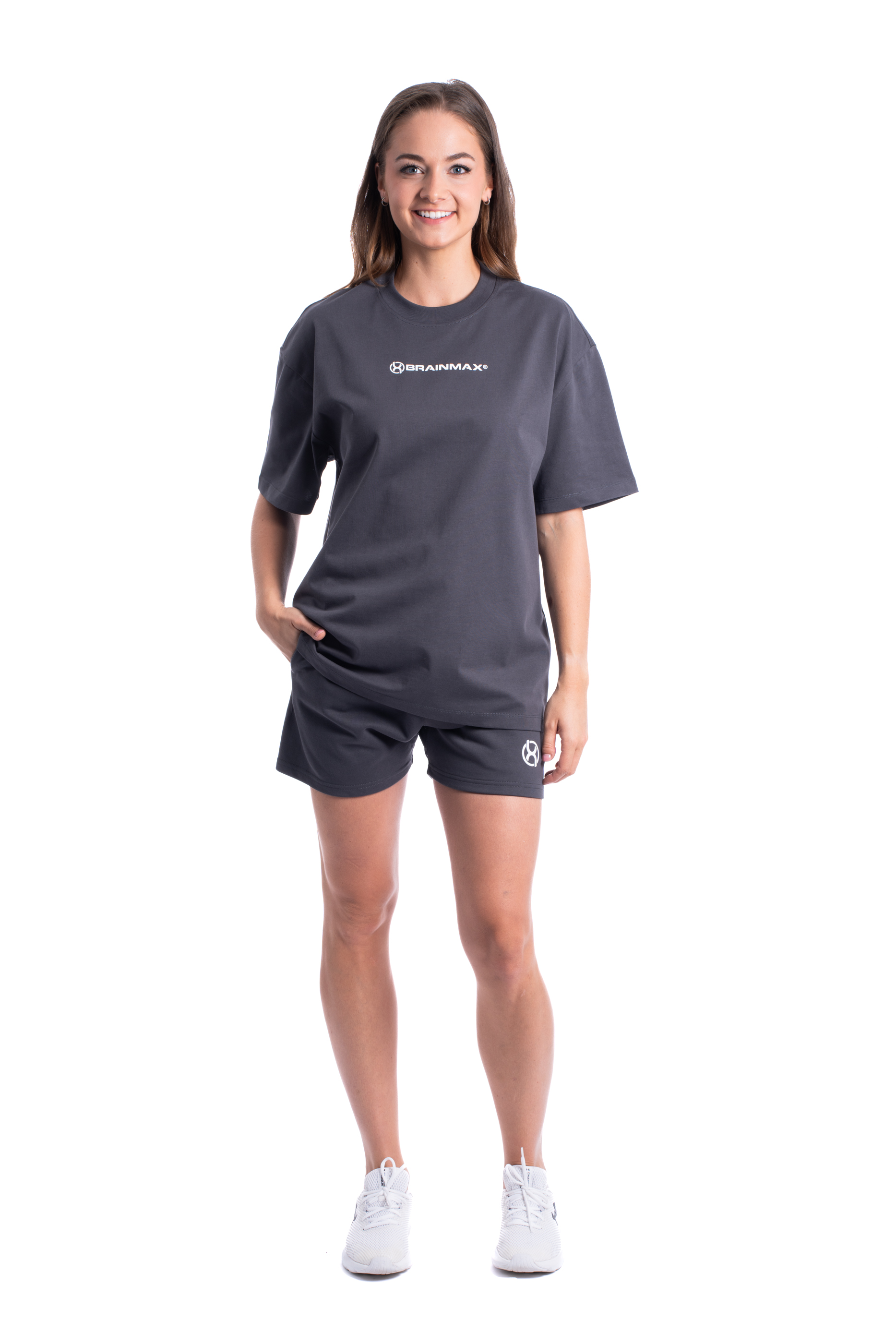 BrainMax oversized triko & kraťasy set, tmavě šedá Velikost: XL Obrázek
