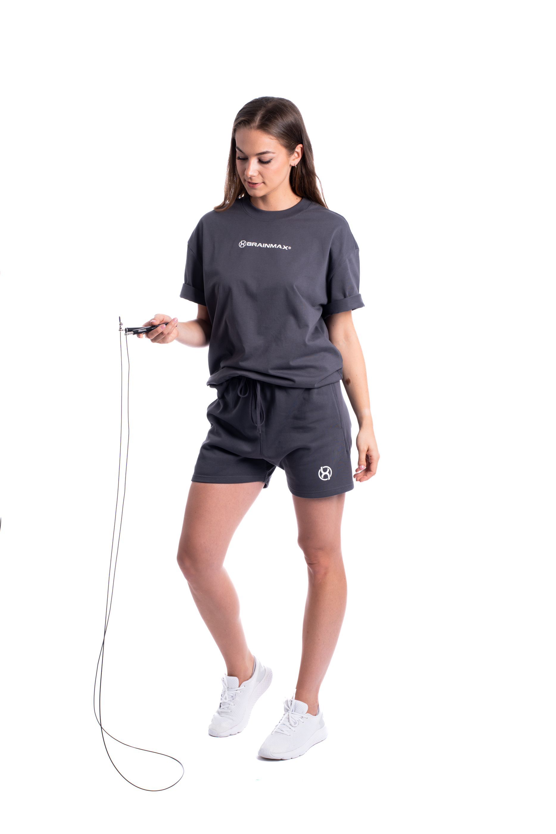 BrainMax oversized triko & kraťasy set, tmavě šedá Velikost: XL Obrázek