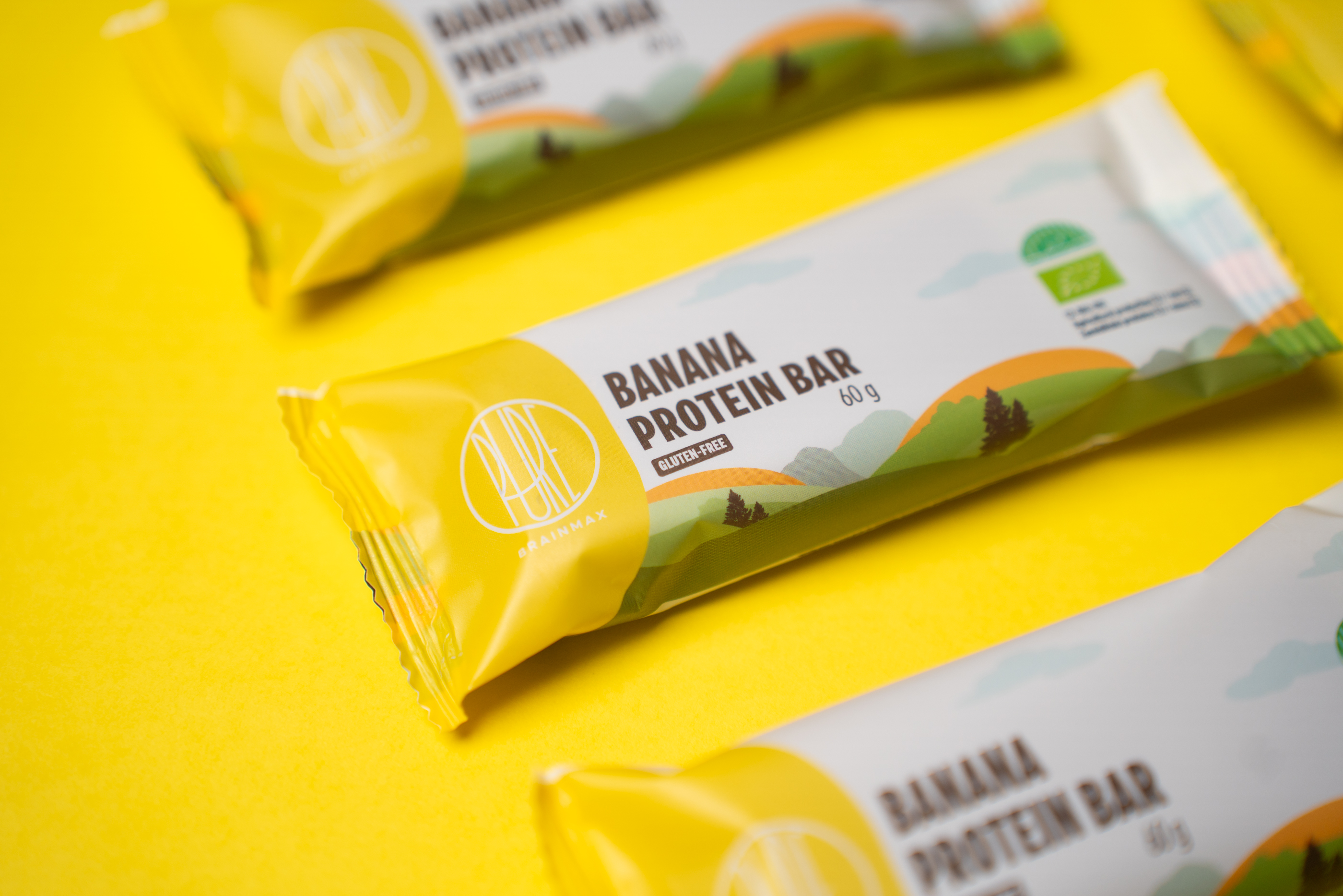 BrainMax Pure Protein Bar, Proteinová tyčinka, Banán, BIO, 60 g Obrázek