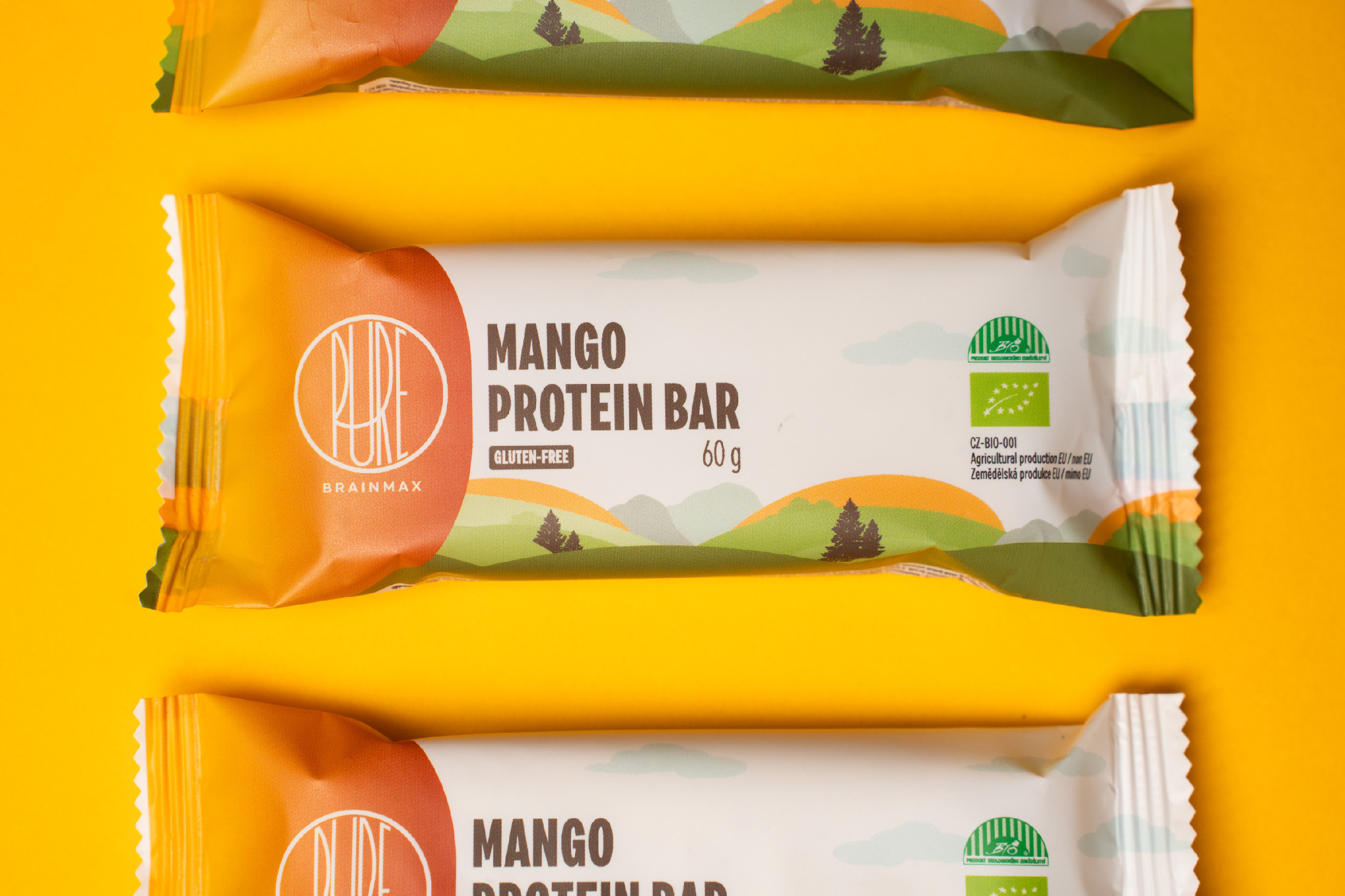BrainMax Pure Protein Bar, Proteinová tyčinka, Mango, BIO, 60 g Obrázek