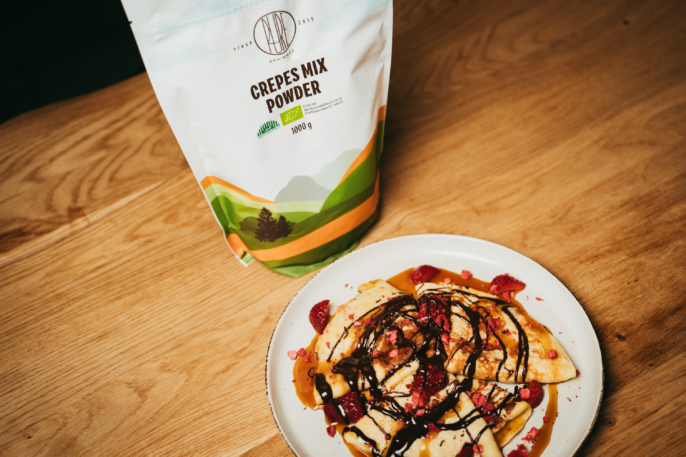 BrainMax Pure Crepes Mix, Směs na palačinky, BIO, 1000 g Obrázek