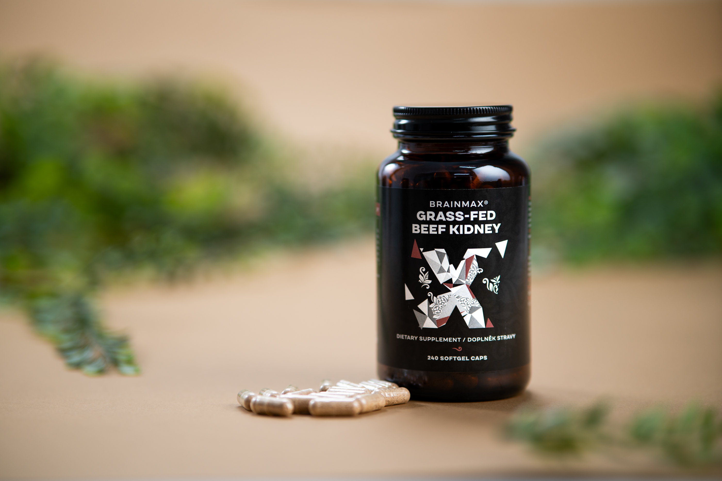 BrainMax Grass-Fed Beef kidney, hovězí ledviny, BIO, 240 kapslí Obrázek