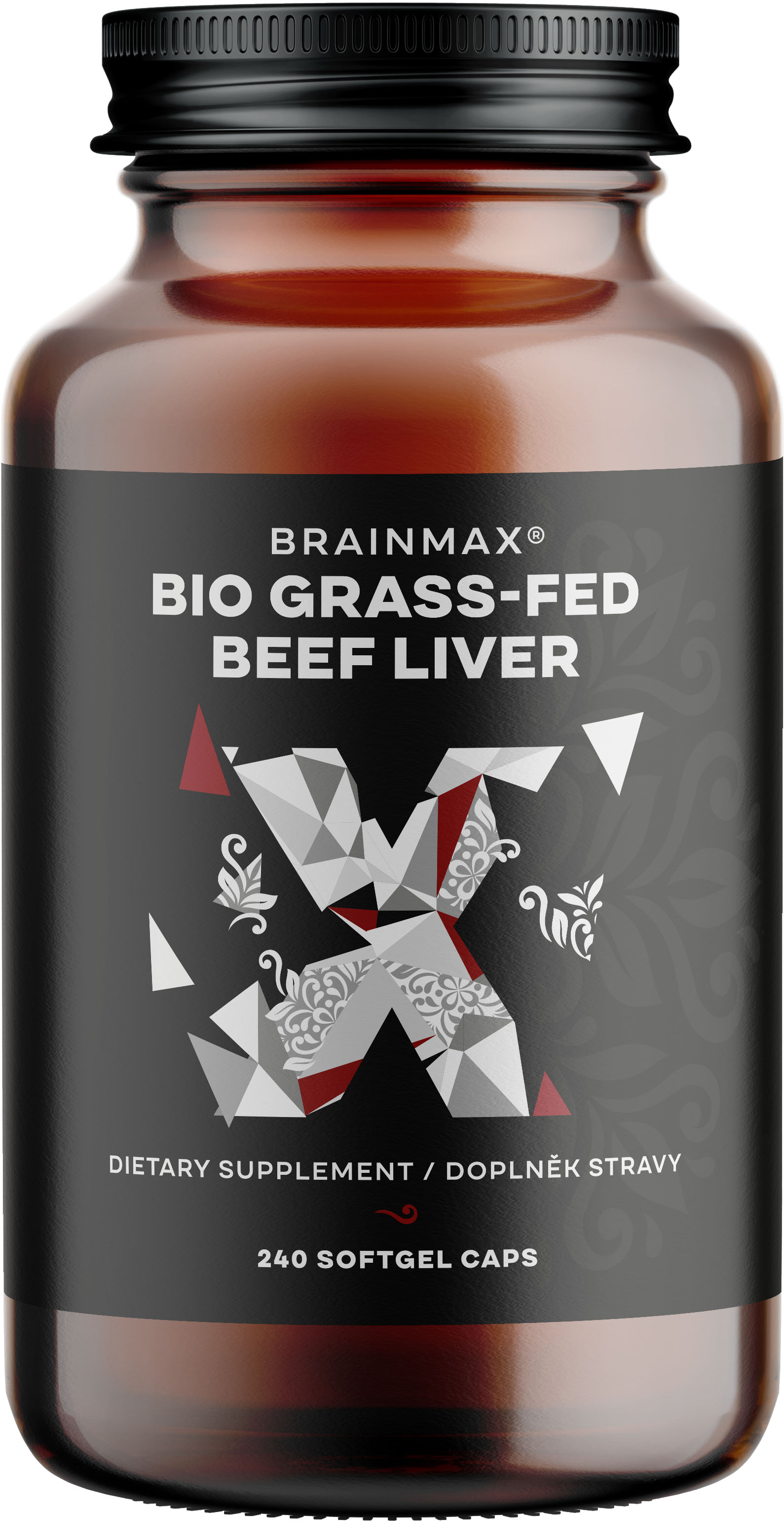 BrainMax Grass-Fed Beef liver, hovězí játra, BIO, 240 kapslí Obrázek
