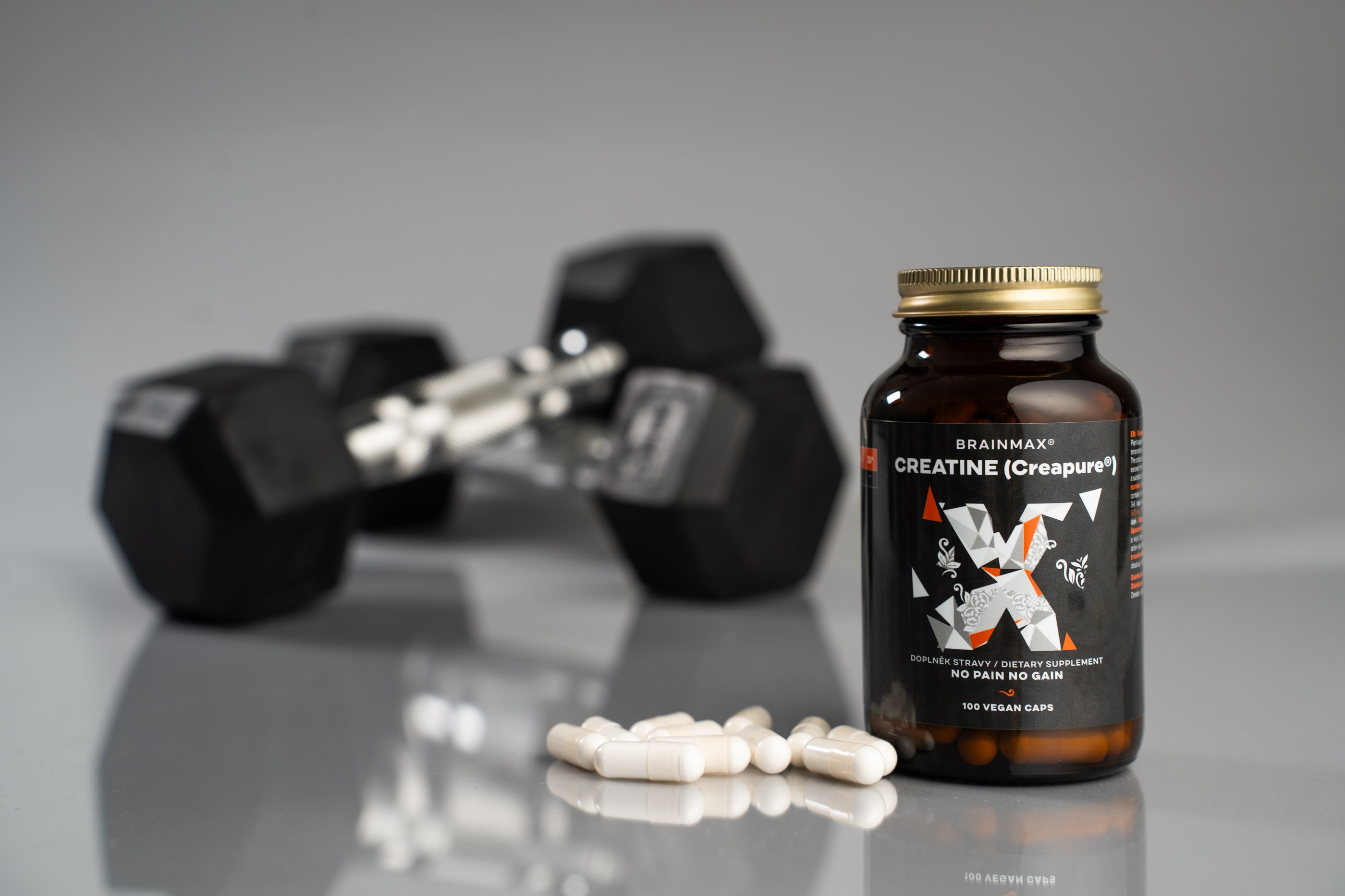 BrainMax Creatine Creapure®, kreatin monohydrát, 875 mg, 100 rostlinných kapslí Obrázek