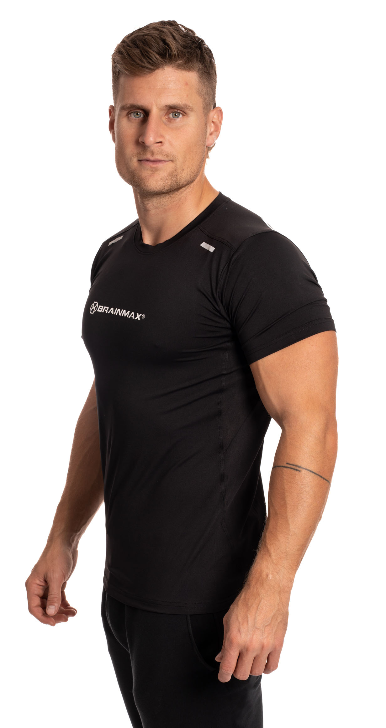 BrainMax pánské fitness triko, černé Velikost: M Obrázek