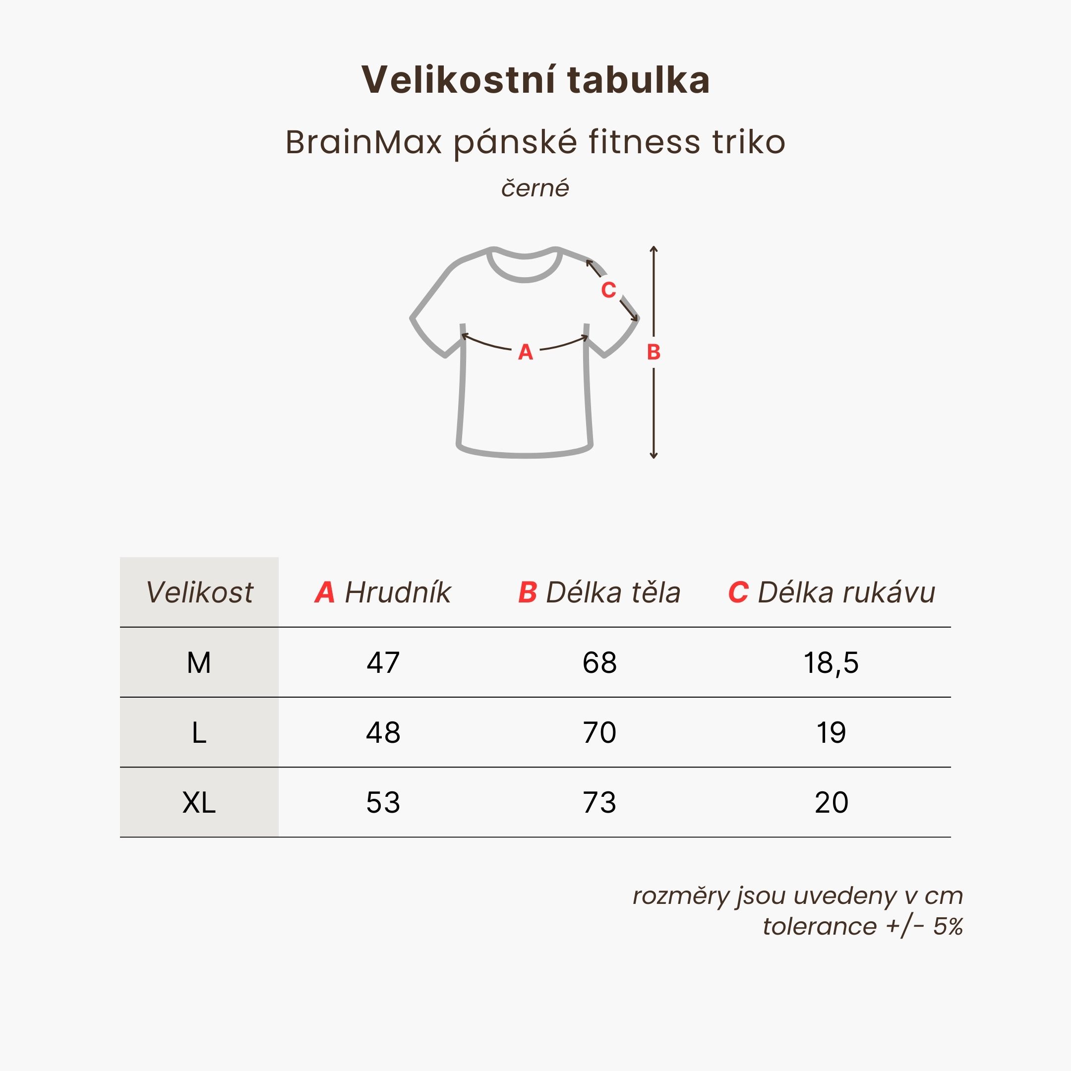 BrainMax pánské fitness triko, černé Velikost: M Obrázek