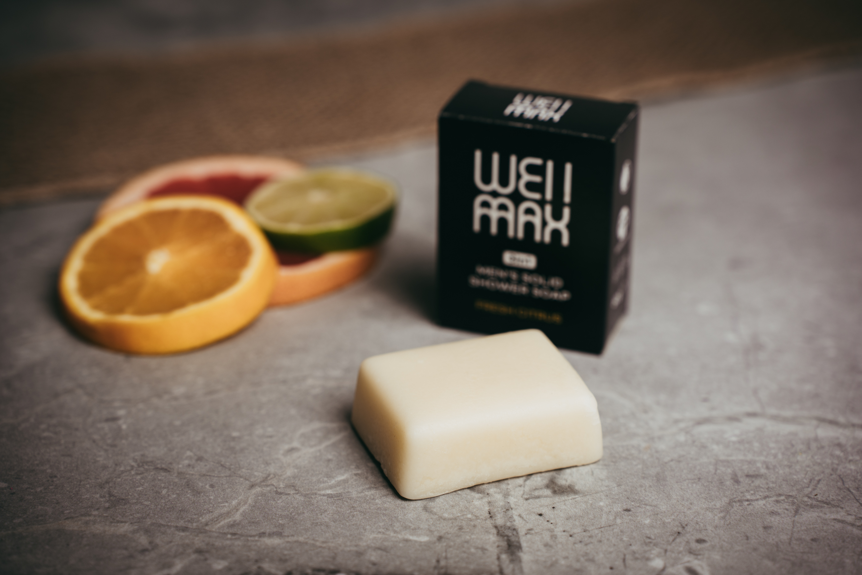 WellMax Přírodní pánské tuhé sprchové mýdlo 3v1, Fresh Citrus, 60 g Obrázek