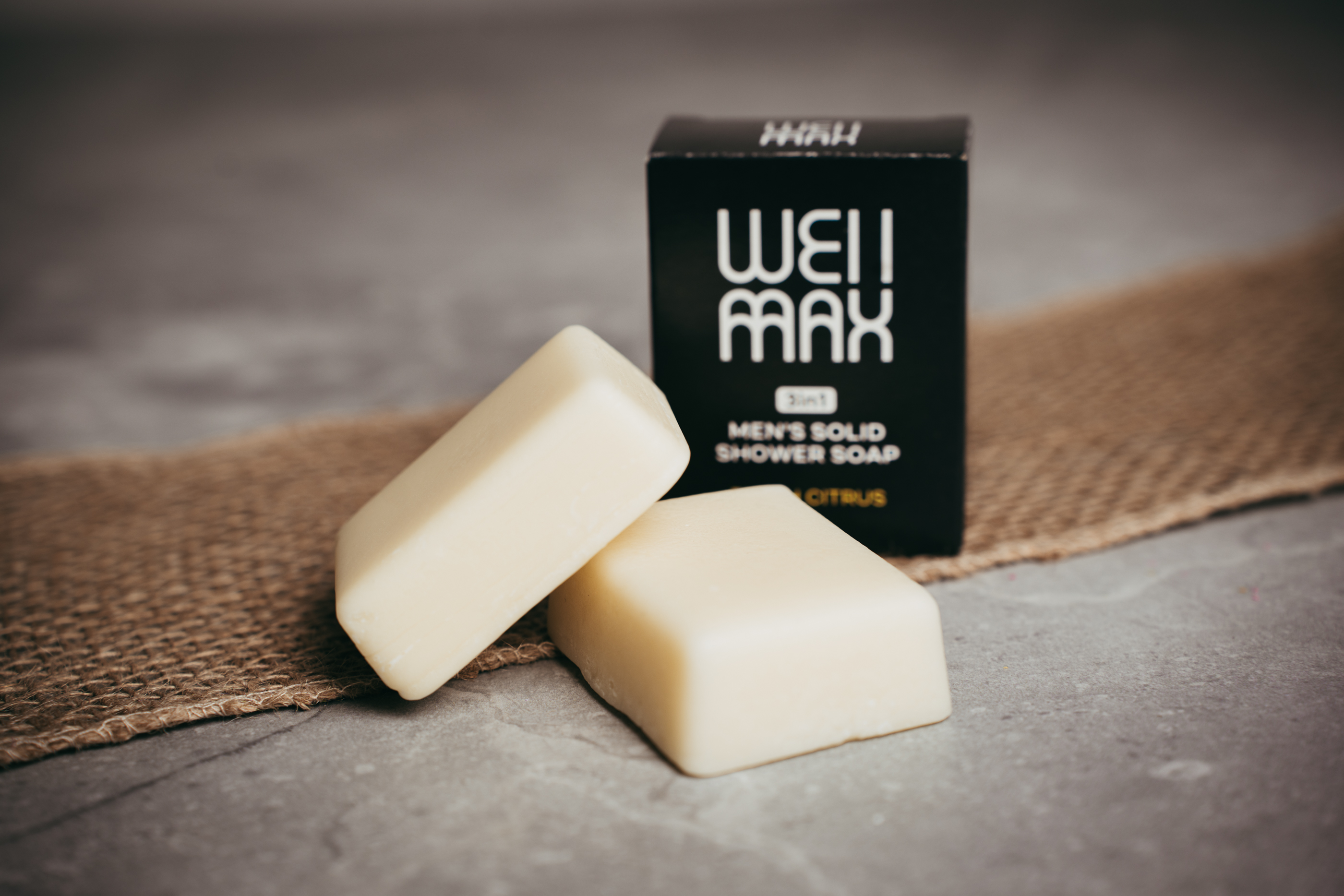WellMax Přírodní pánské tuhé sprchové mýdlo 3v1, Fresh Citrus, 60 g Obrázek